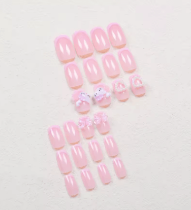 Other 24 Medium Square Nail Pink French Size ONE SIZE - 1 Preview