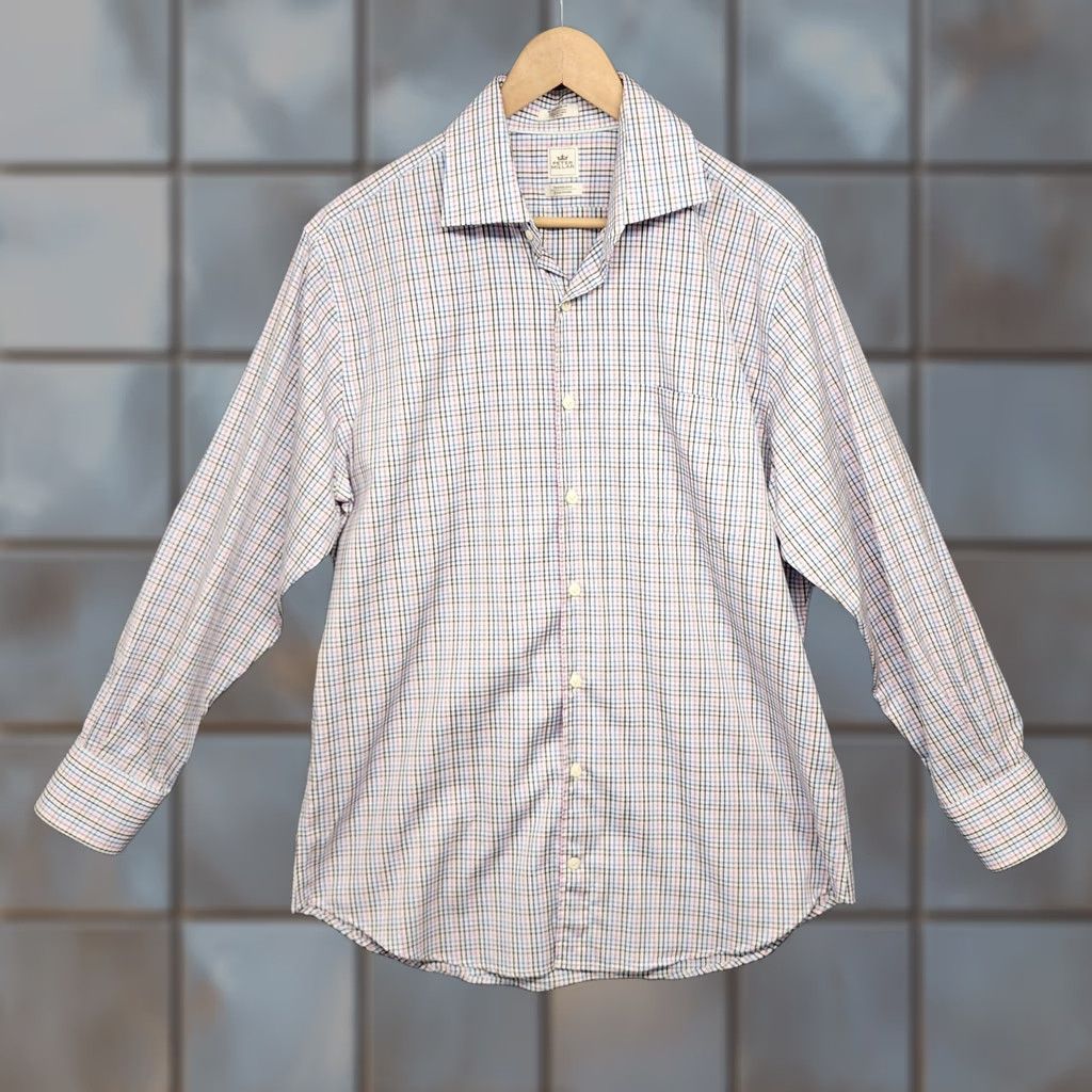 Peter Millar Peter Millar Shirt Mens 16 Regular Multicolor Plaid Long Sleeve Button Up Cotton Mens Dress Shirt Size US L / EU 52-54 / 3 - 1 Thumbnail