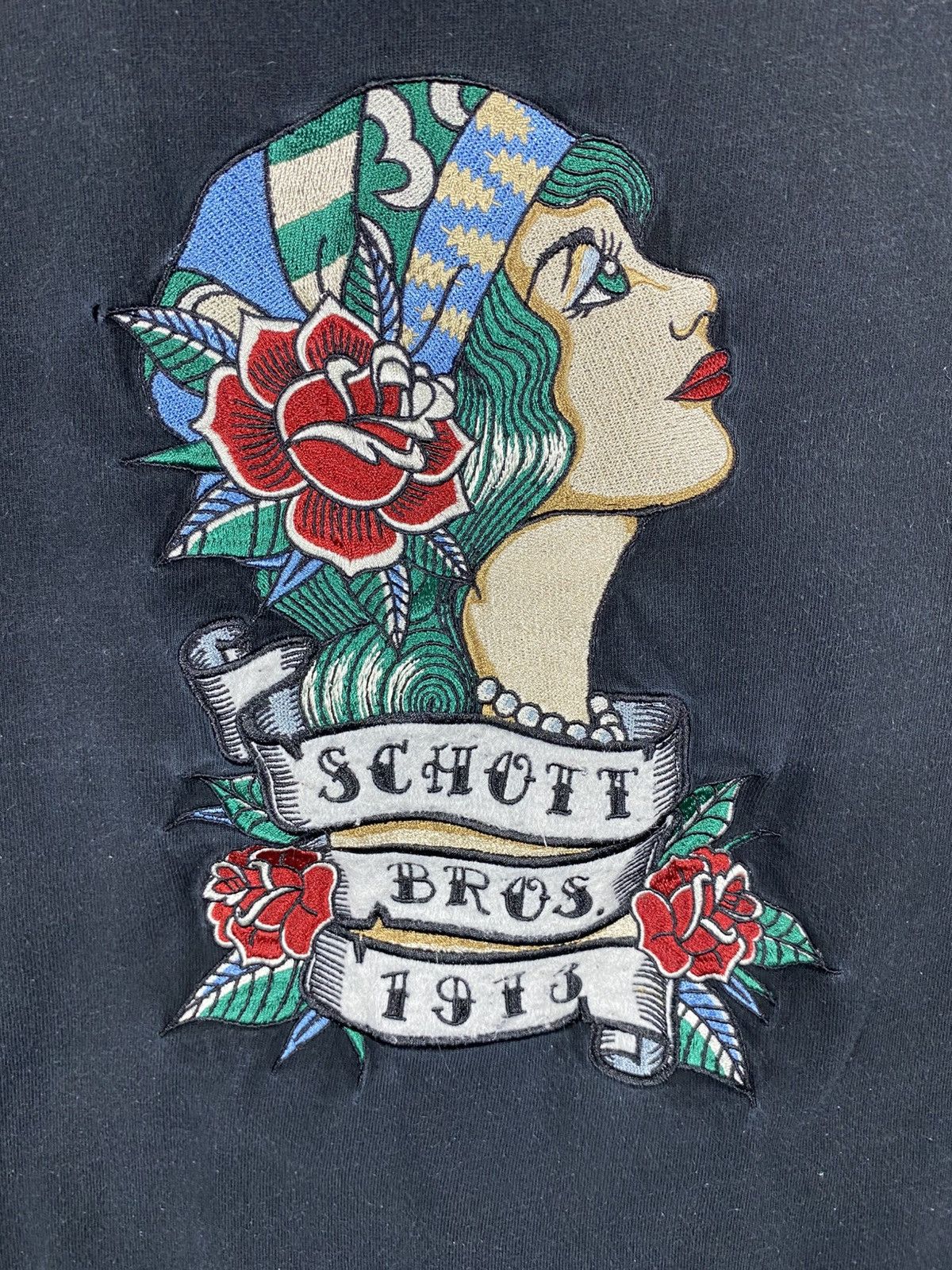 Schott Schott Brother Big Logo Embroidery On Back Long Sleeve Size US XXL / EU 58 / 5 - 2 Thumbnail