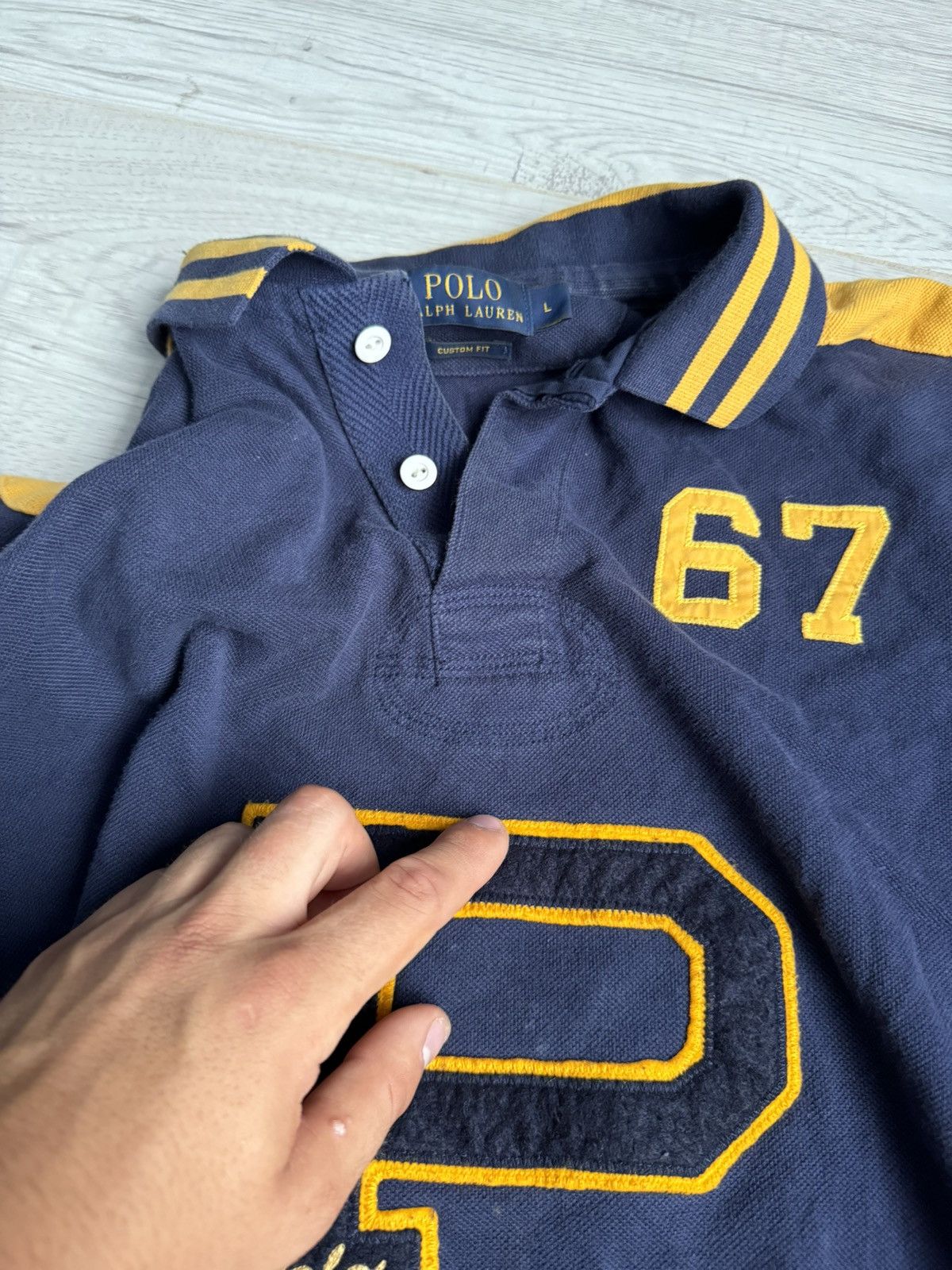 Polo Ralph Lauren × Vintage Vintage Polo Ralph Lauren Rugby Shirt polo 67 logo Size US L / EU 52-54 / 3 - 4 Thumbnail