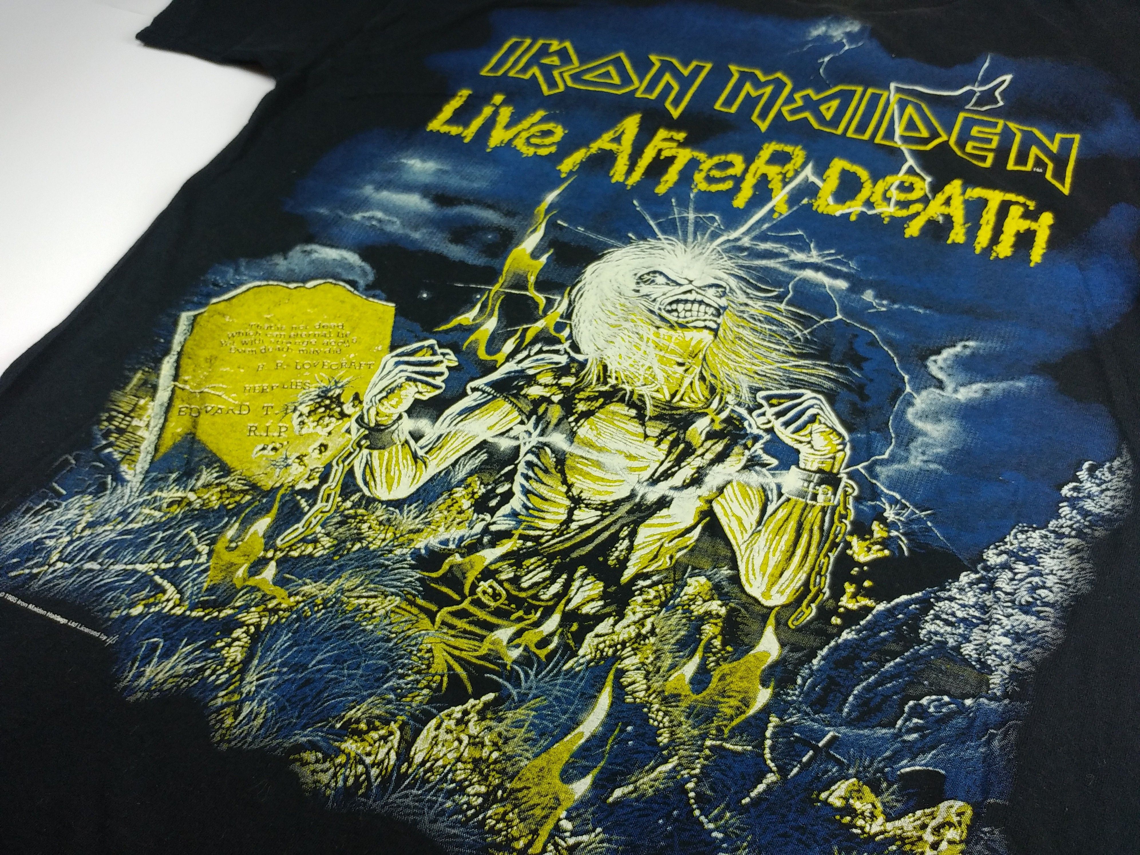 Vintage Vintage Iron Maiden T-Shirt 1985 Live After Death Tour, XL Size US XL / EU 56 / 4 - 12 Thumbnail