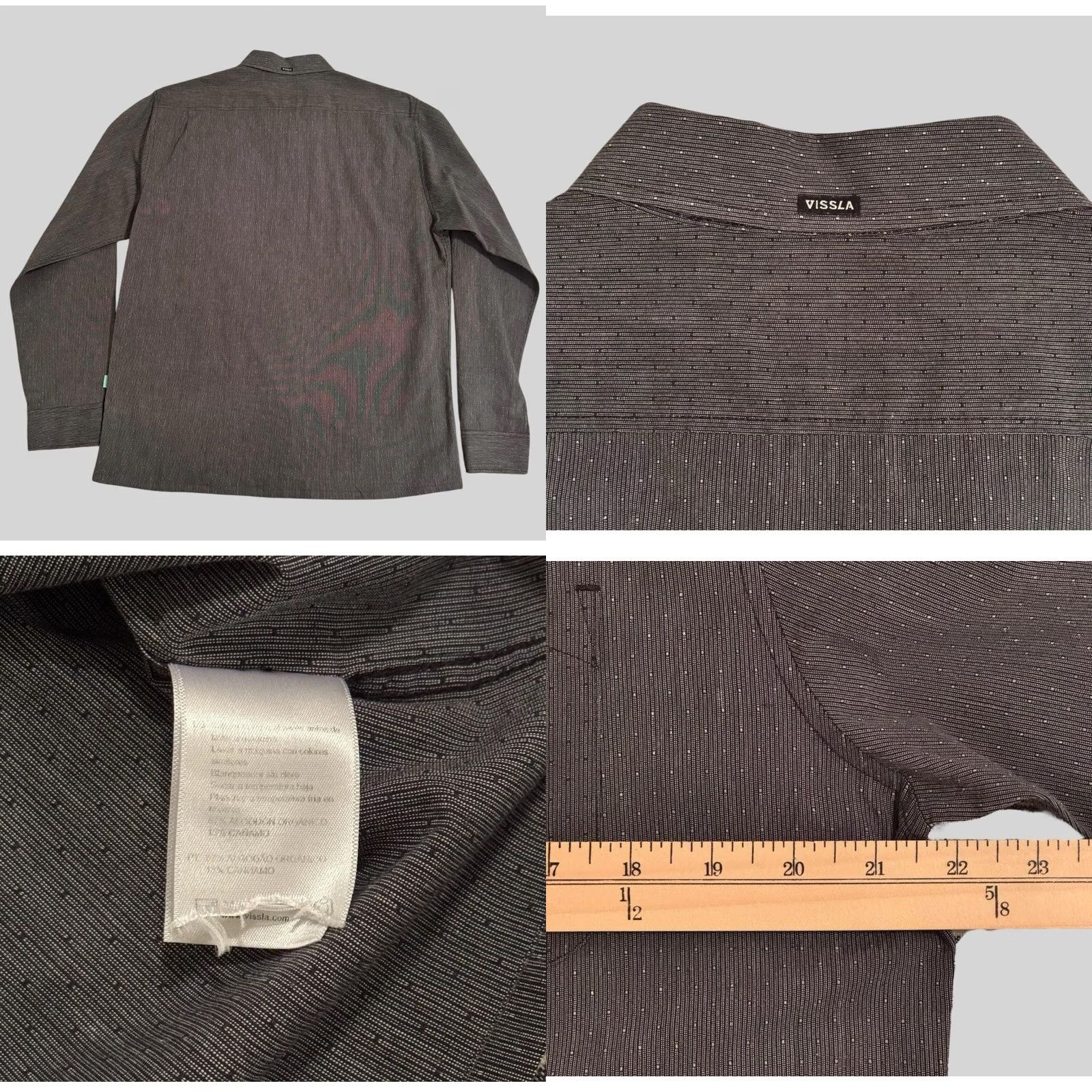 Vissla Vissla Button Up Shirt Mens Medium Long Sleeve Textured Pocket Casual Gray M512BPAV Size US M / EU 48-50 / 2 - 8 Thumbnail