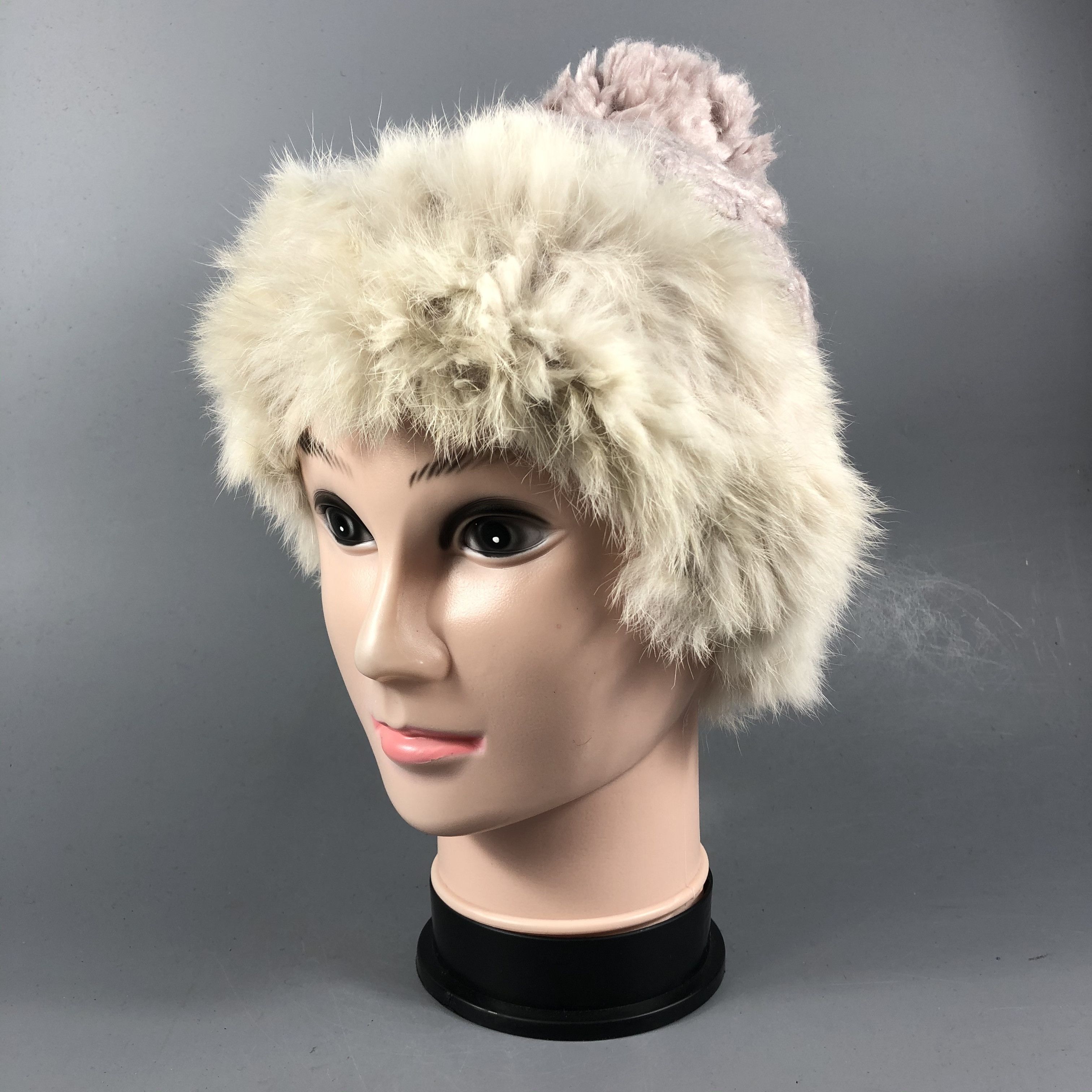 Japanese Brand Japanese Faux Fur Knit Beanie Size ONE SIZE - 2 Thumbnail