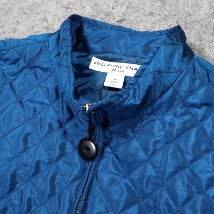 Vintage Josephine Chaus Vest Womens Medium Blue Quilted Sleeveless Full Zip Size M / US 6-8 / IT 42-44 - 4 Thumbnail