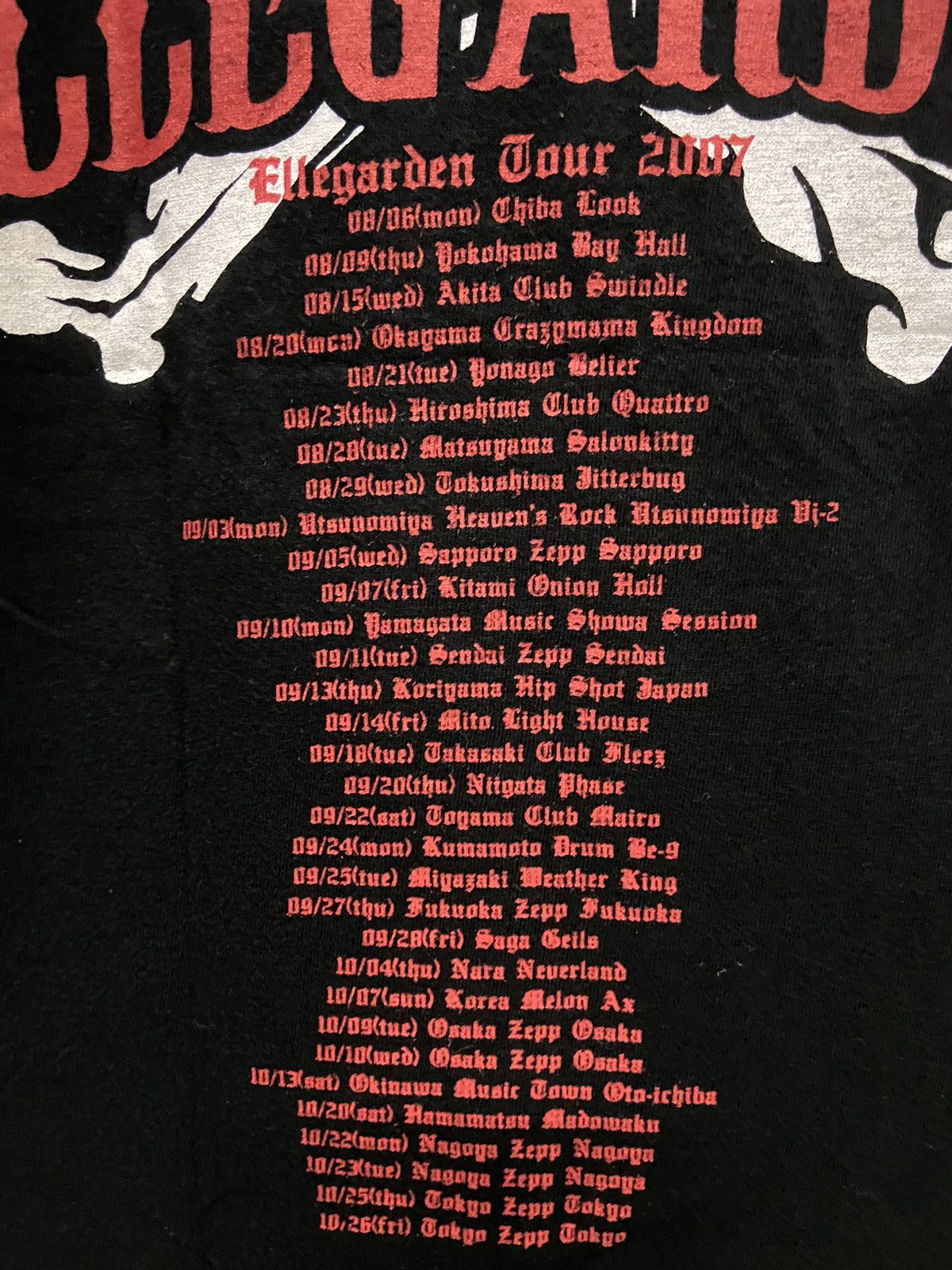 Band Tees SKULLSHIT ELLEGARDEN 2007 JAPAN TOUR BAND TEES Size US XL / EU 56 / 4 - 9 Thumbnail