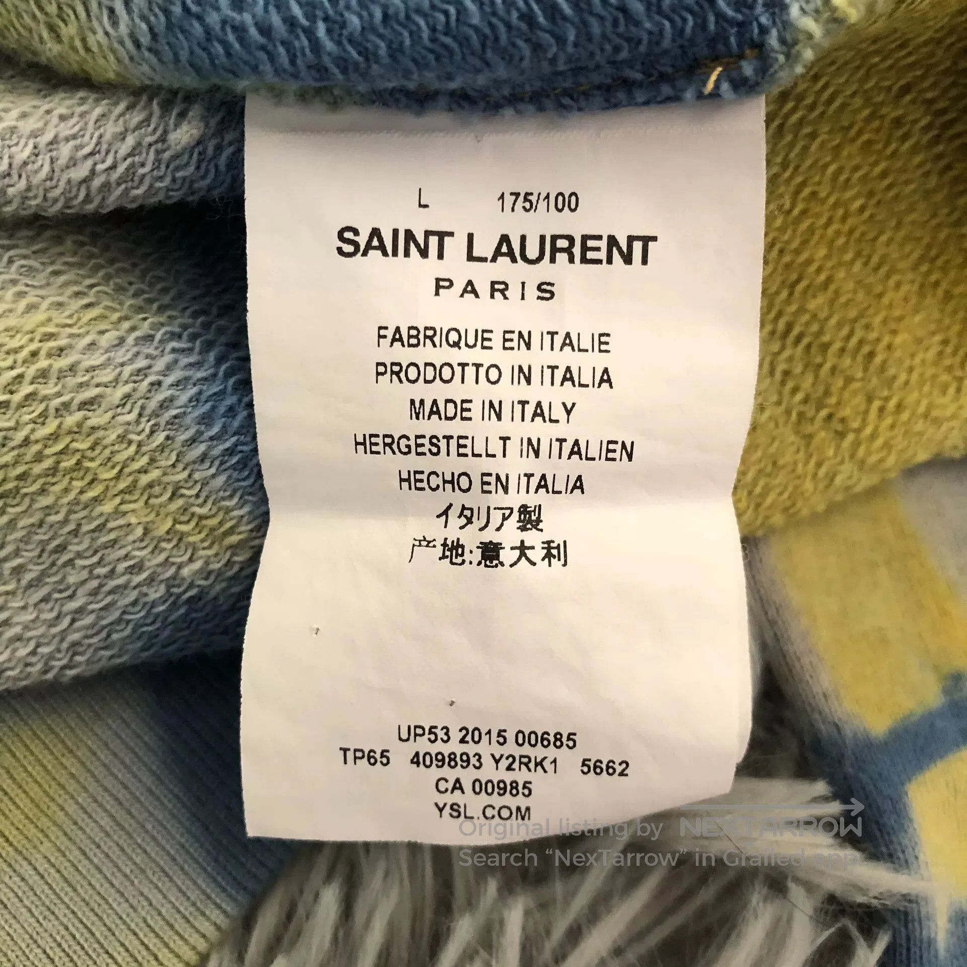 Saint Laurent Paris Saint Laurent 16SS Tie-Dye Sweatshirt. Size US L / EU 52-54 / 3 - 4 Thumbnail