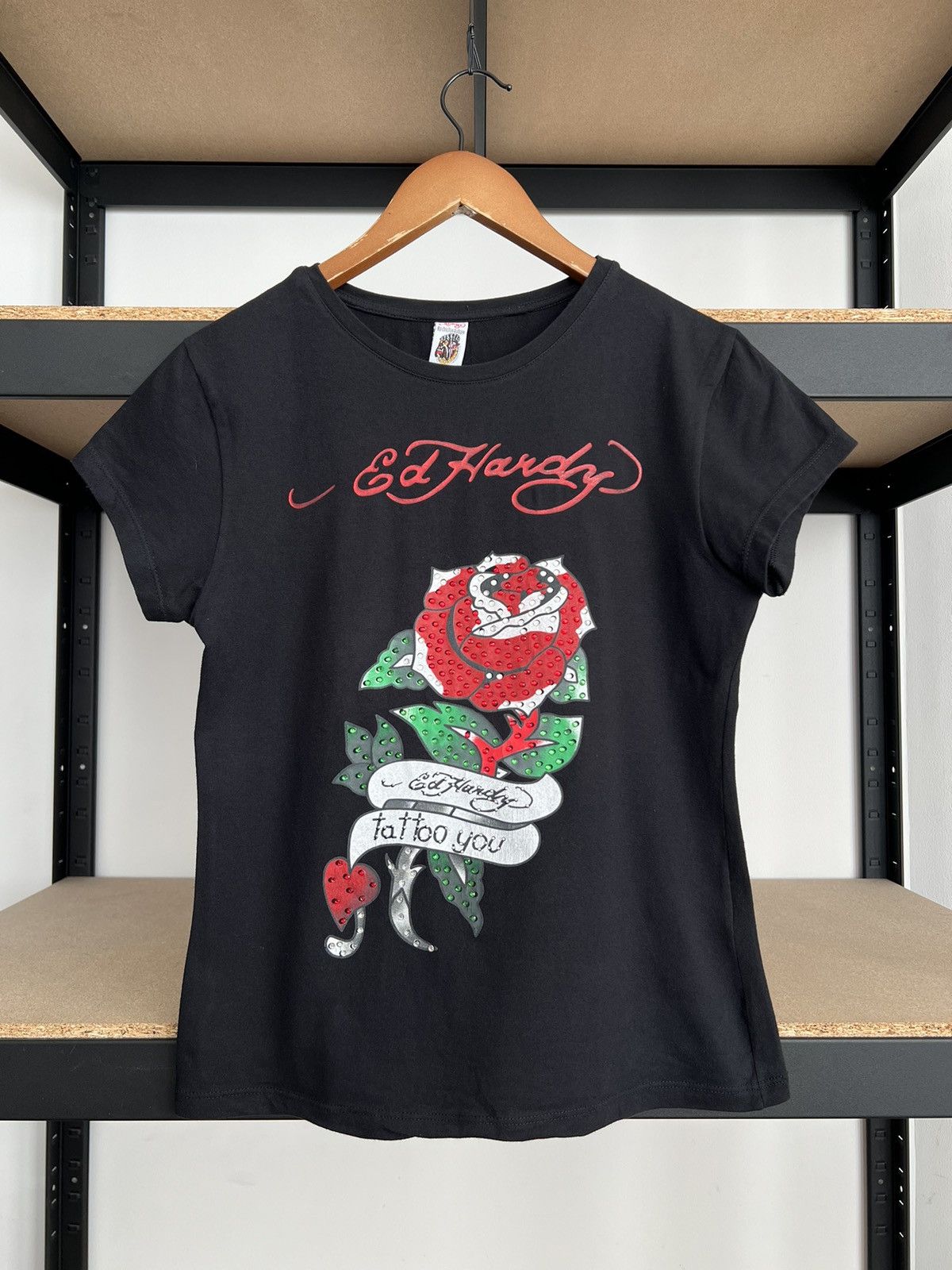 Ed Hardy Ed Hardy Christian Audigier Tattoo Rose Black T-shirt Size S / US 4 / IT 40 - 2 Thumbnail