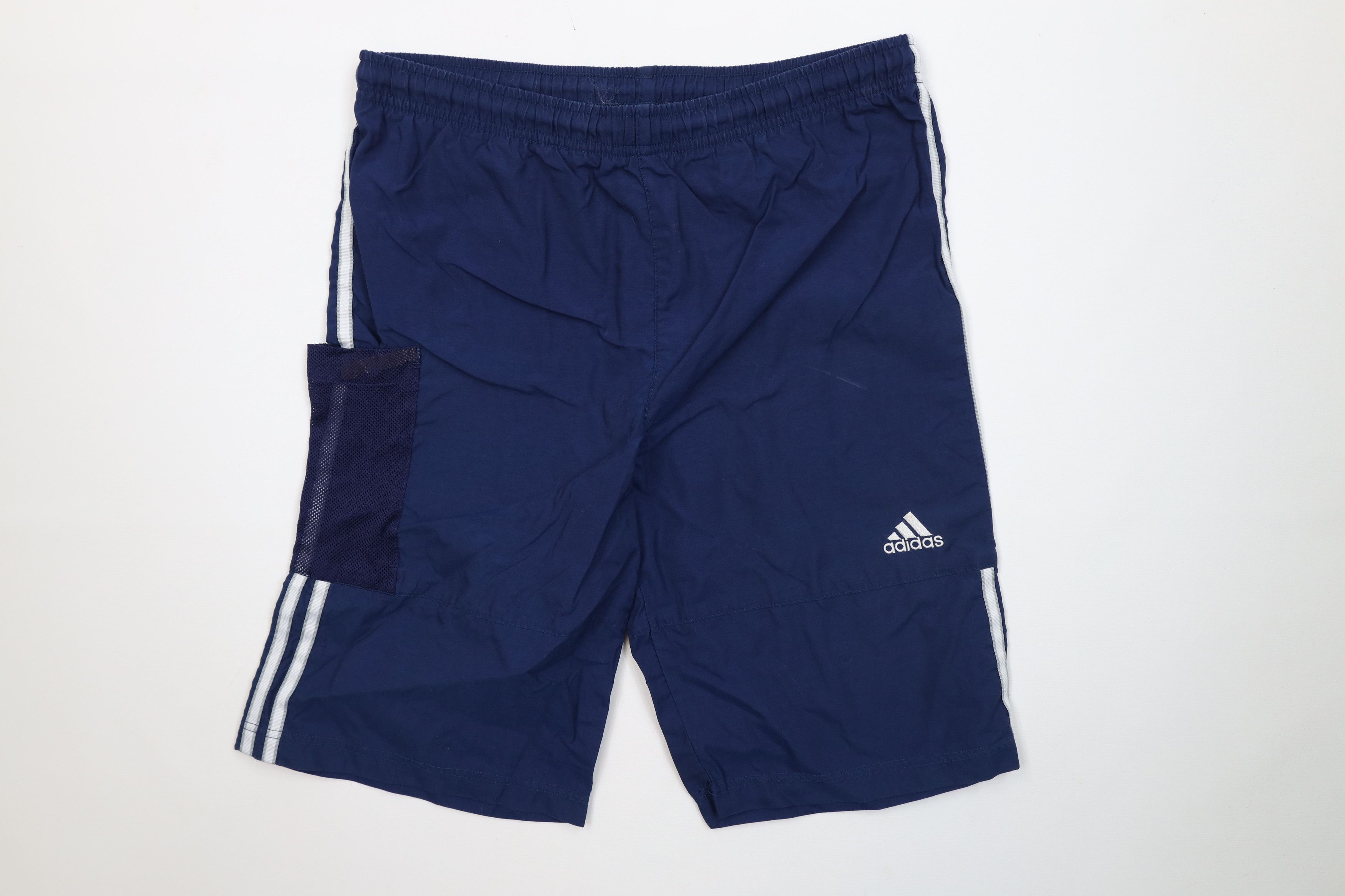 Adidas Vintage 90s Adidas Spell Out Striped Shorts Baggies Nylon Size US 32 / EU 48 - 1 Thumbnail