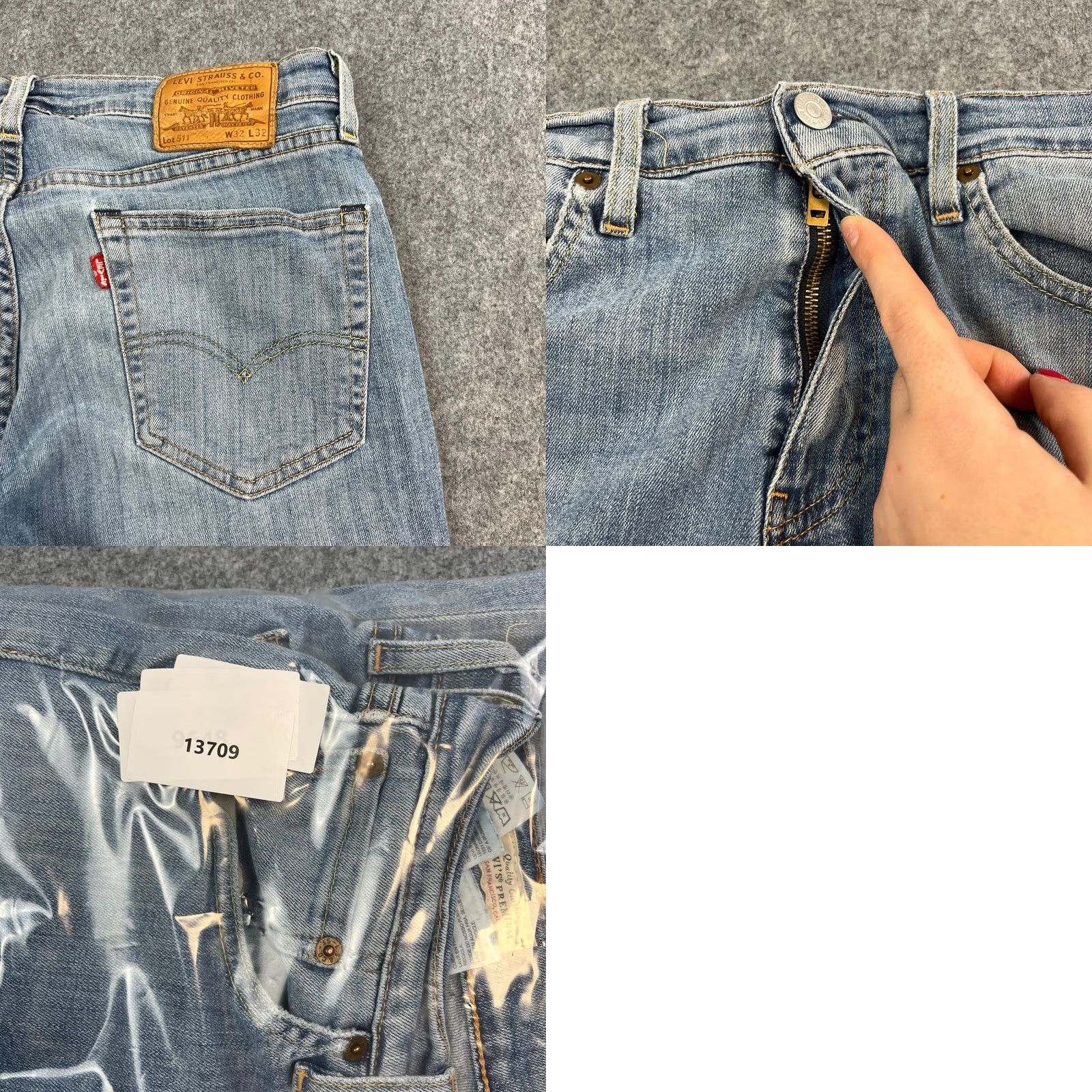 Levi's Levi's 511 Jeans Slim Tapered 32 Light Wash Blue Denim Cotton Elastan Regular 5-Pocket Mens Shoes? Size US 32 / EU 48 - 9 Thumbnail