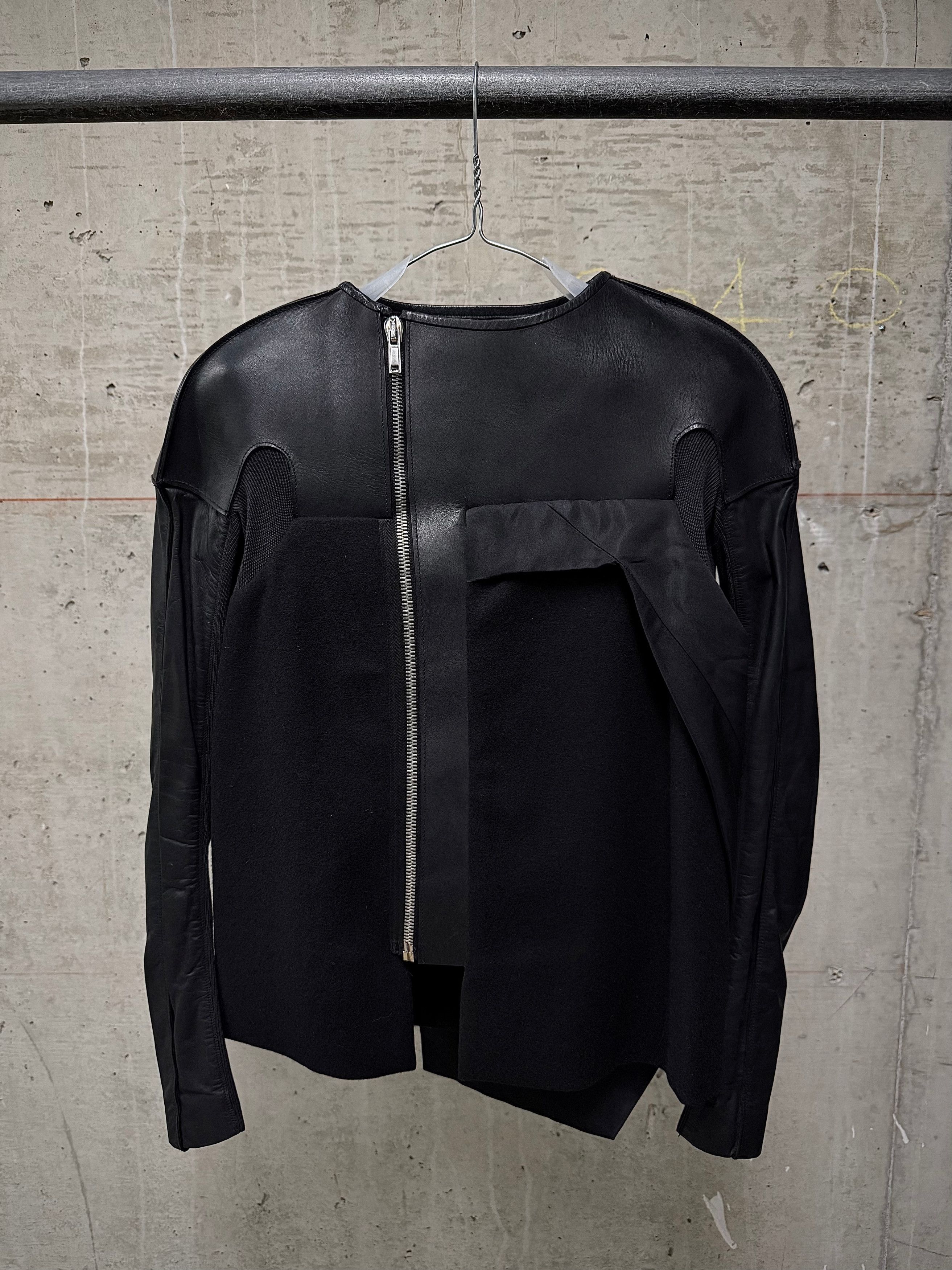 Rick Owens Rick Owens Asymmetric Wool Leather Jacket Size US M / EU 48-50 / 2 - 1 Thumbnail