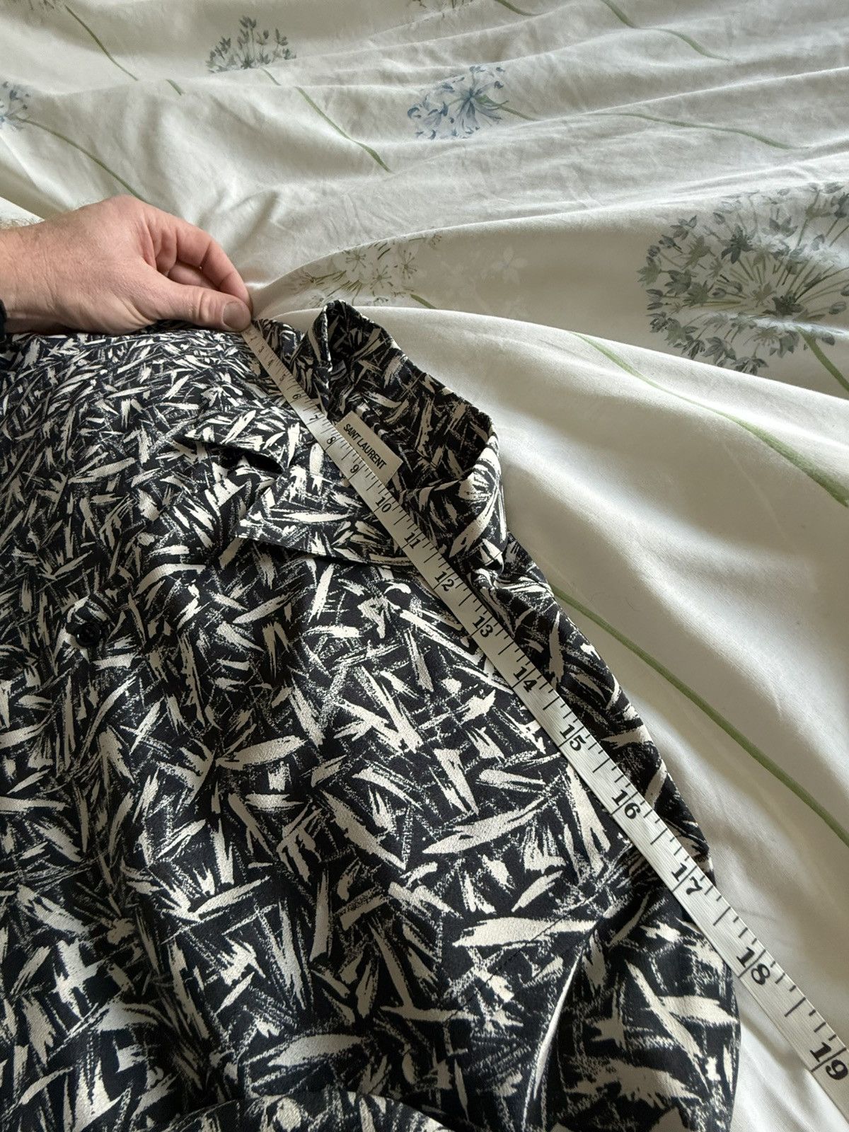 Saint Laurent Paris SS14 Saint Laurent Black white Brush squiggle silk shirt Size US M / EU 48-50 / 2 - 6 Thumbnail