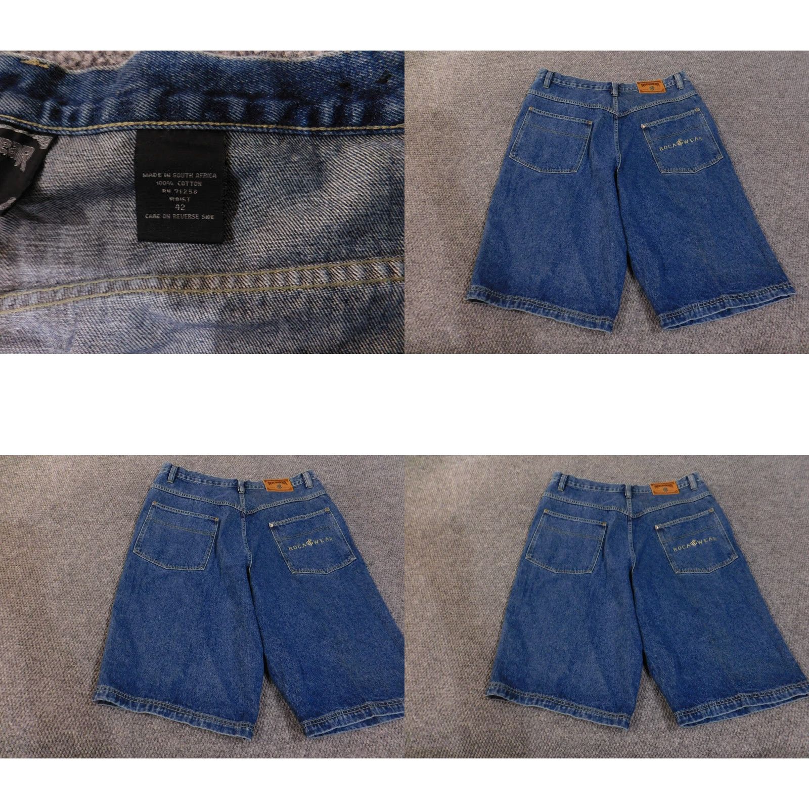 Rocawear Rocawear Shorts Mens 42 Blue Denim Baggy Hip Hop Jean Carpenter Embroidered Logo Size US 42 / EU 58 - 8 Thumbnail