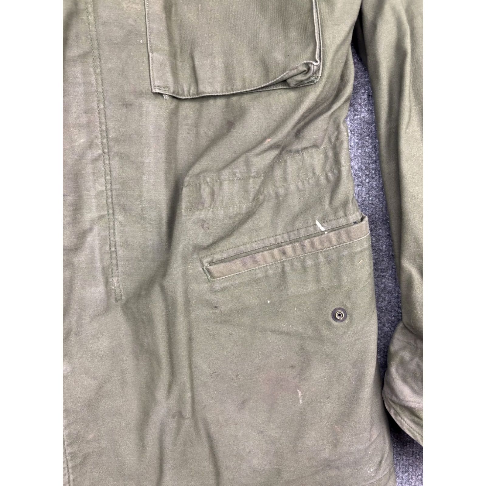 Olive VINTAGE US Army M-65 Field Jacket Mens Small Long Olive Green Military Coat 70s Size US S / EU 44-46 / 1 - 6 Thumbnail