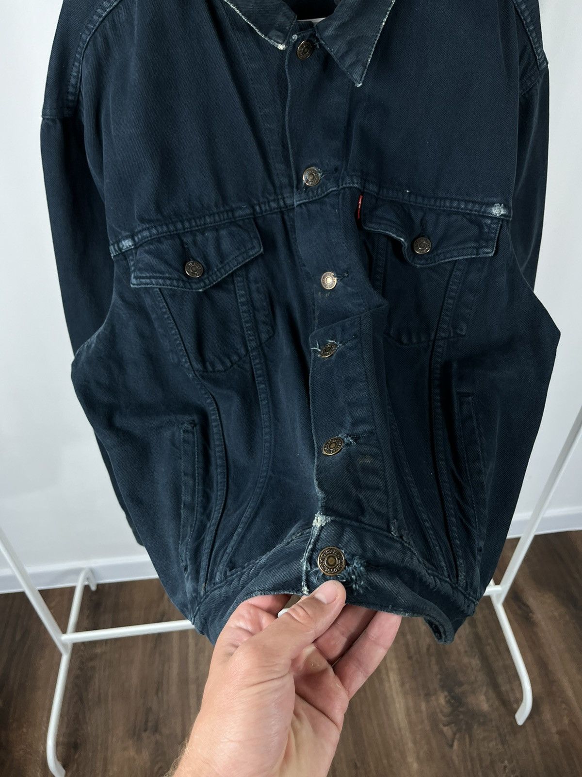 Levi's Vintage Levi’s Faded Green Denim Jacket Distressed Worn Look Size US L / EU 52-54 / 3 - 9 Thumbnail