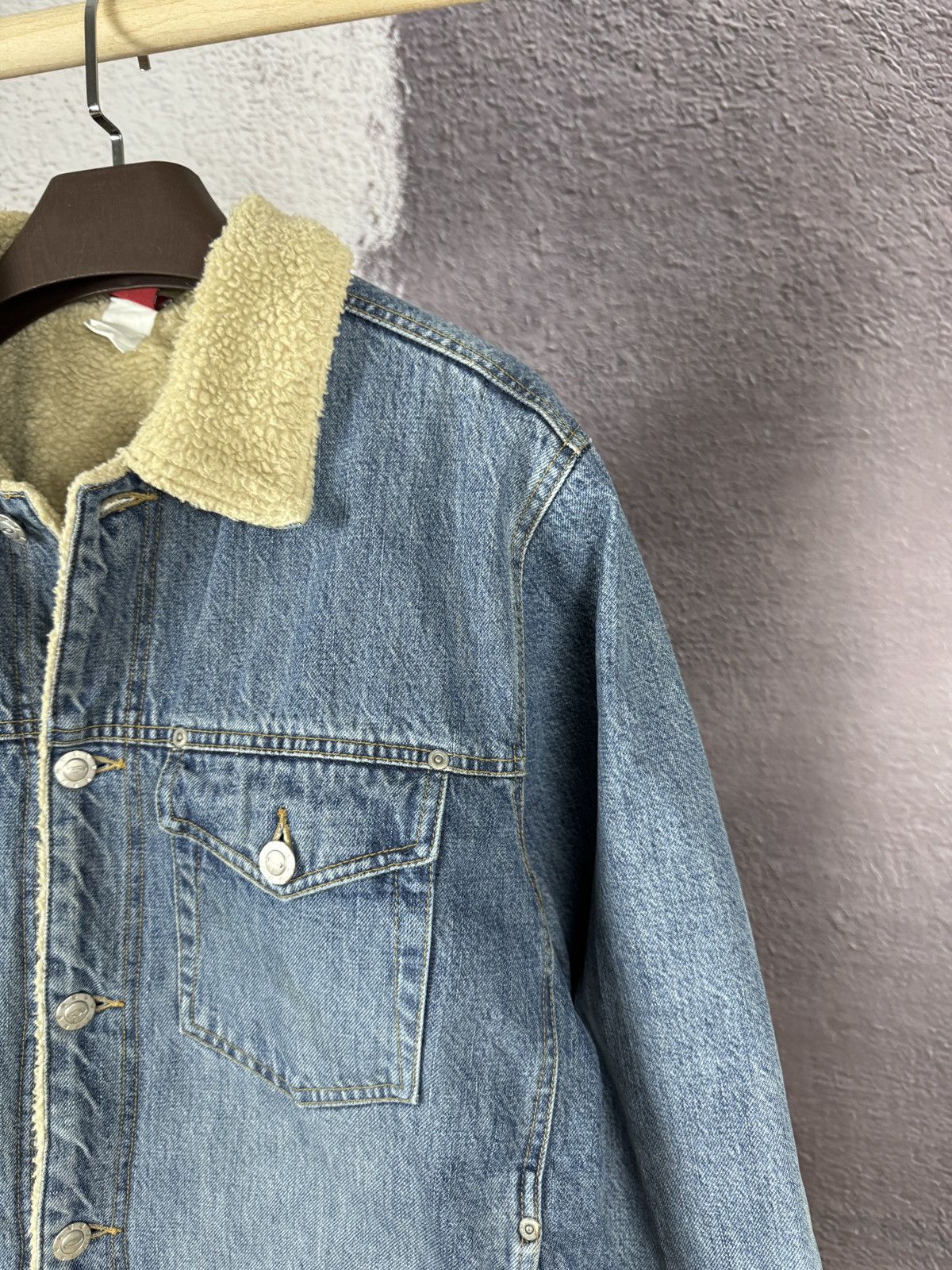 Oakley Vintage y2k Oakley Lined Sherpa Denim Jacket Four Pocket Size US L / EU 52-54 / 3 - 8 Thumbnail