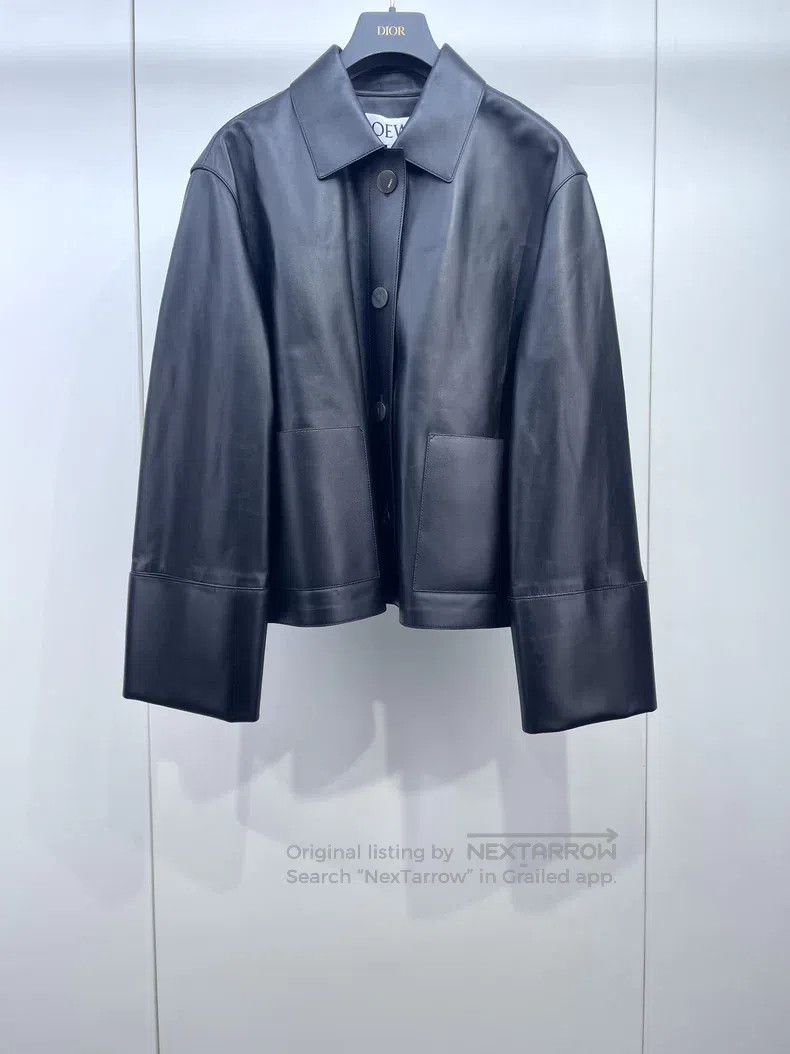 Loewe Loewe Classic Black Leather Jacket Size XS / US 0-2 / IT 36-38 - 1 Thumbnail