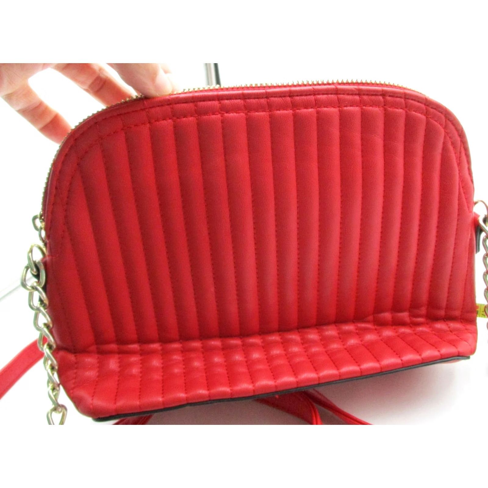 Steve Madden Steve Madden Crossbody Bag Small Red Quilted Faux Leather Gold SM Logo Womens Size ONE SIZE - 3 Thumbnail