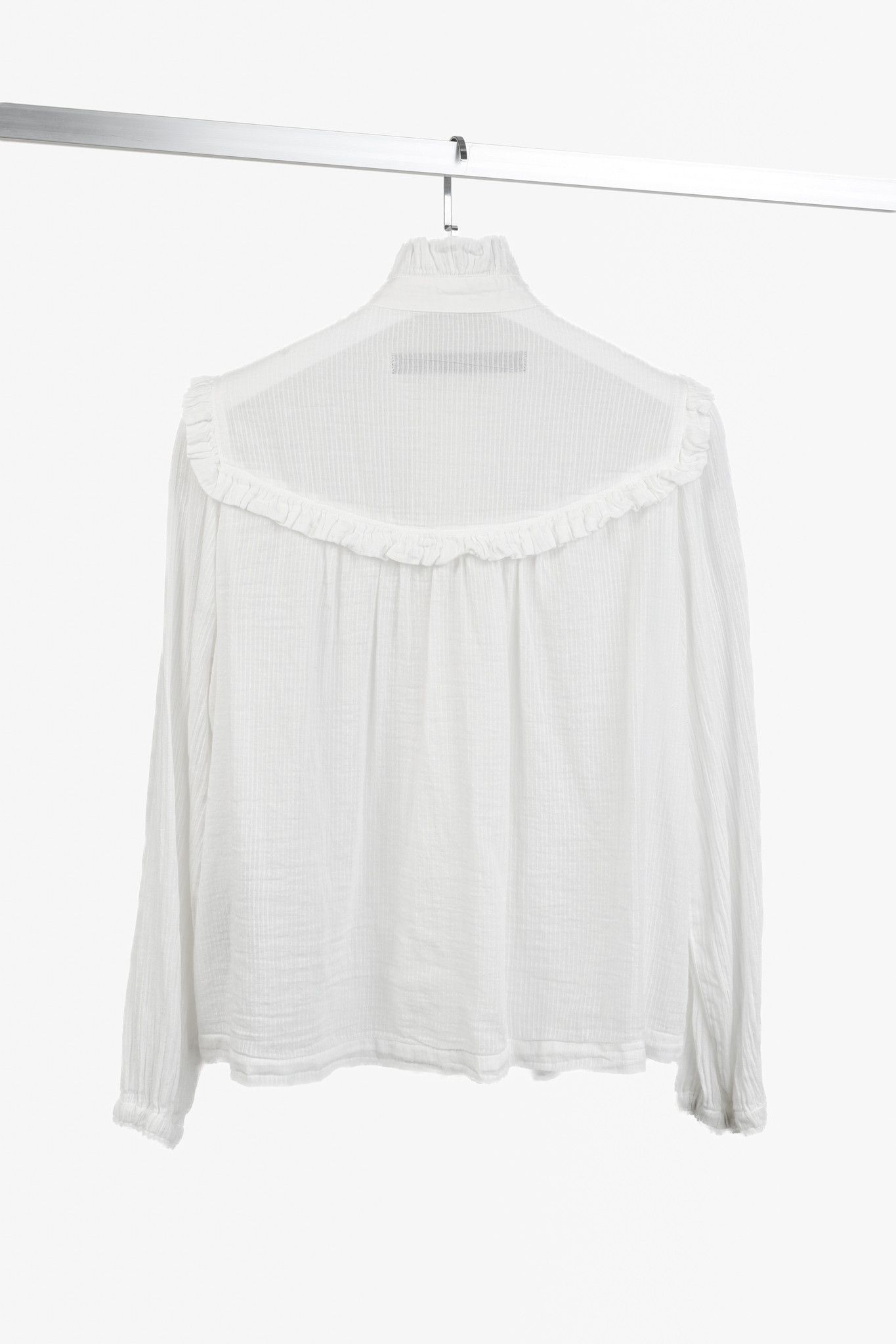 Other Raquel Allegra White Gibson Girl Frills Shirt Size L / US 10 / IT 46 - 2 Thumbnail