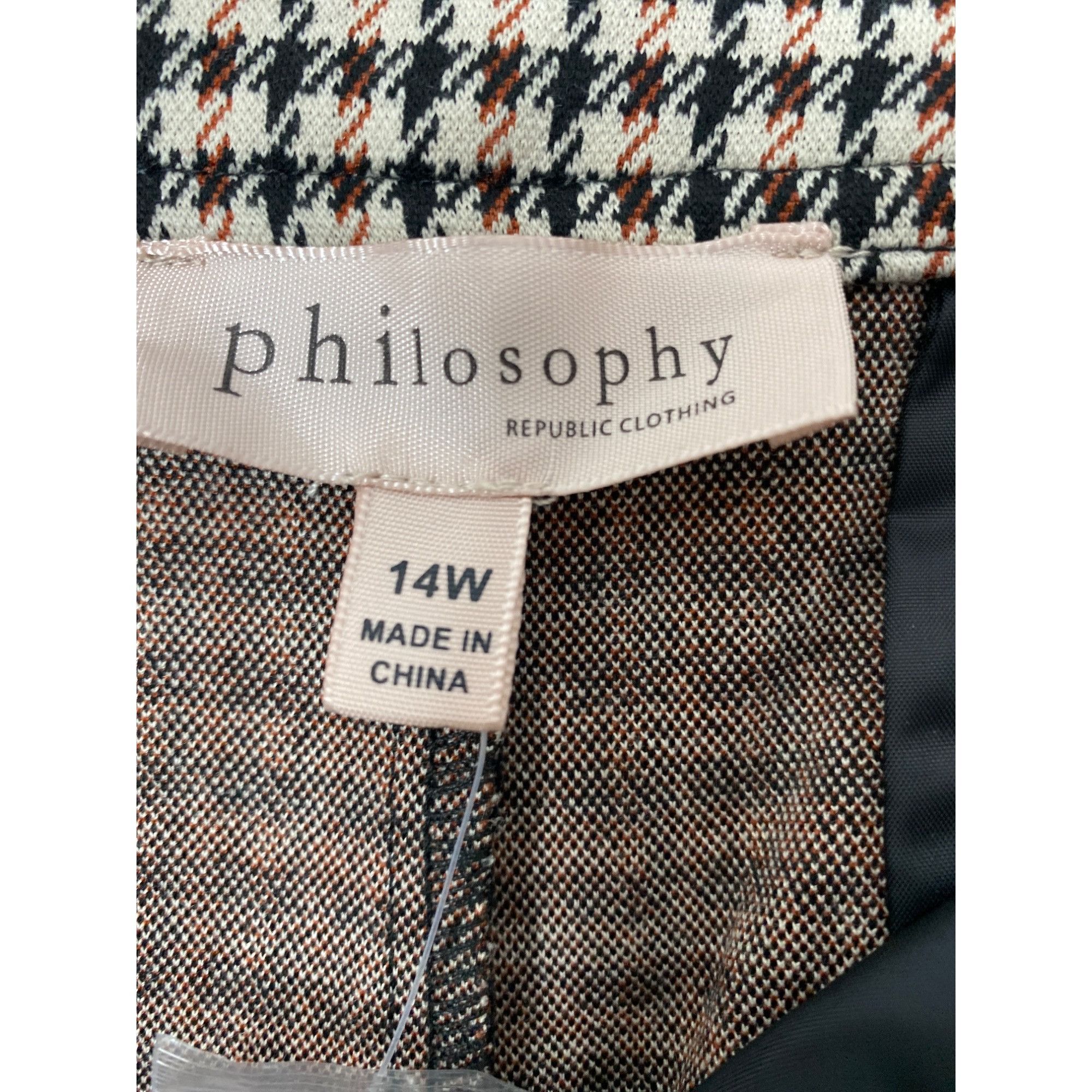 Other PHILOSOPHY WOMEN'S HOUNDSTOOTH FLARE PANTS SZ 14W NWT Size 36" / US 14 / IT 50 - 5 Thumbnail