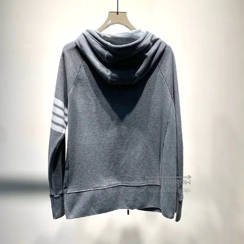 Thom Browne Thom Browne Gray Cotton Zip-Up Hoodie . Size US M / EU 48-50 / 2 - 6 Thumbnail