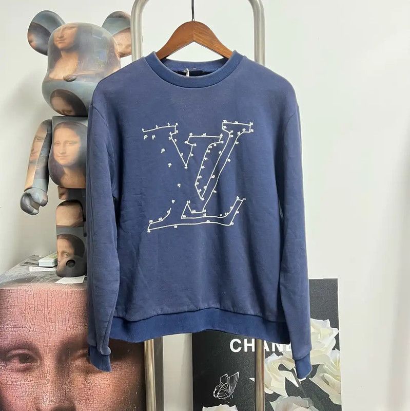 Louis Vuitton Louis Vuitton Navy Cotton Men's Sweatshirt 0089 Size US S / EU 44-46 / 1 - 1 Thumbnail