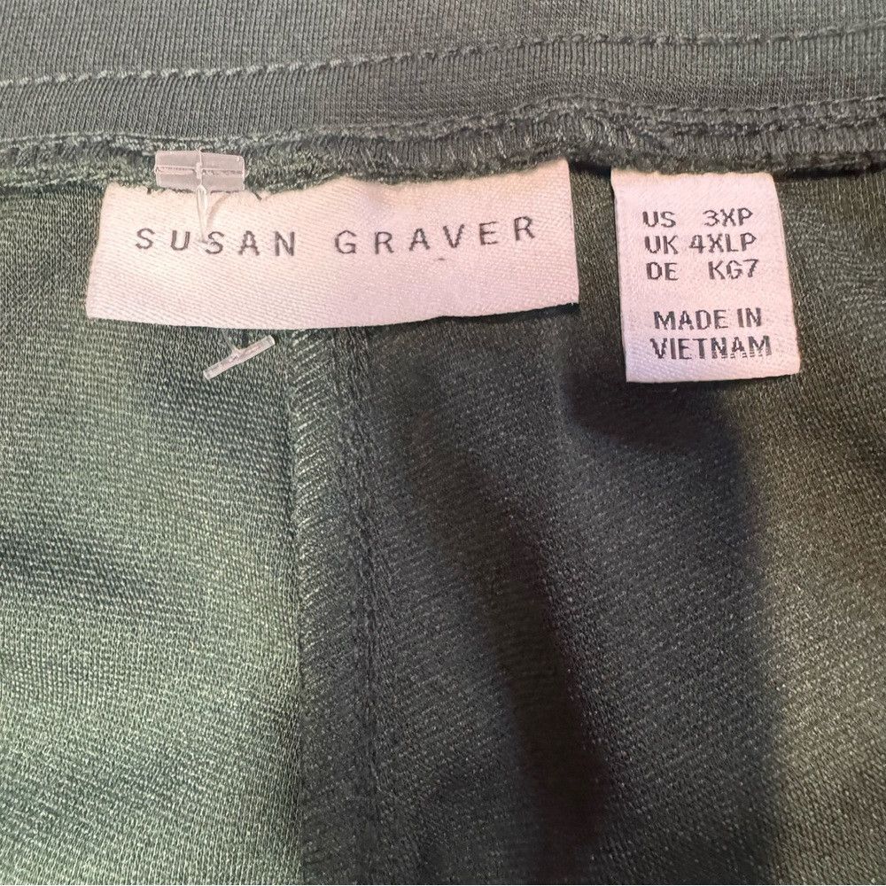 Other New Susan Graver Milano Knit Pull-On Slim Leg Ankle Green P Size 42" / US 20 - 6 Thumbnail