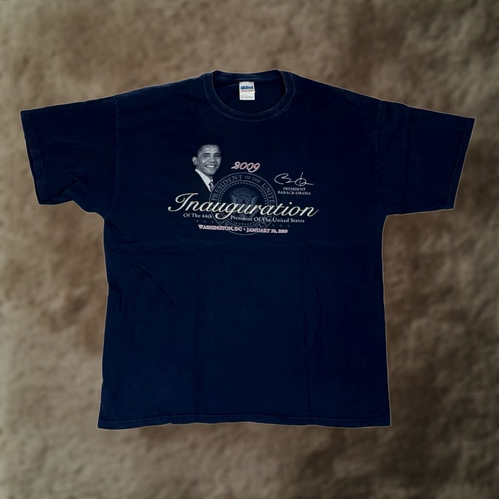 Gildan Obama Inauguration Day Navy T Shirt Men's XL | Gildan USA Patriotic No N/A Size US XL / EU 56 / 4 - 1 Thumbnail