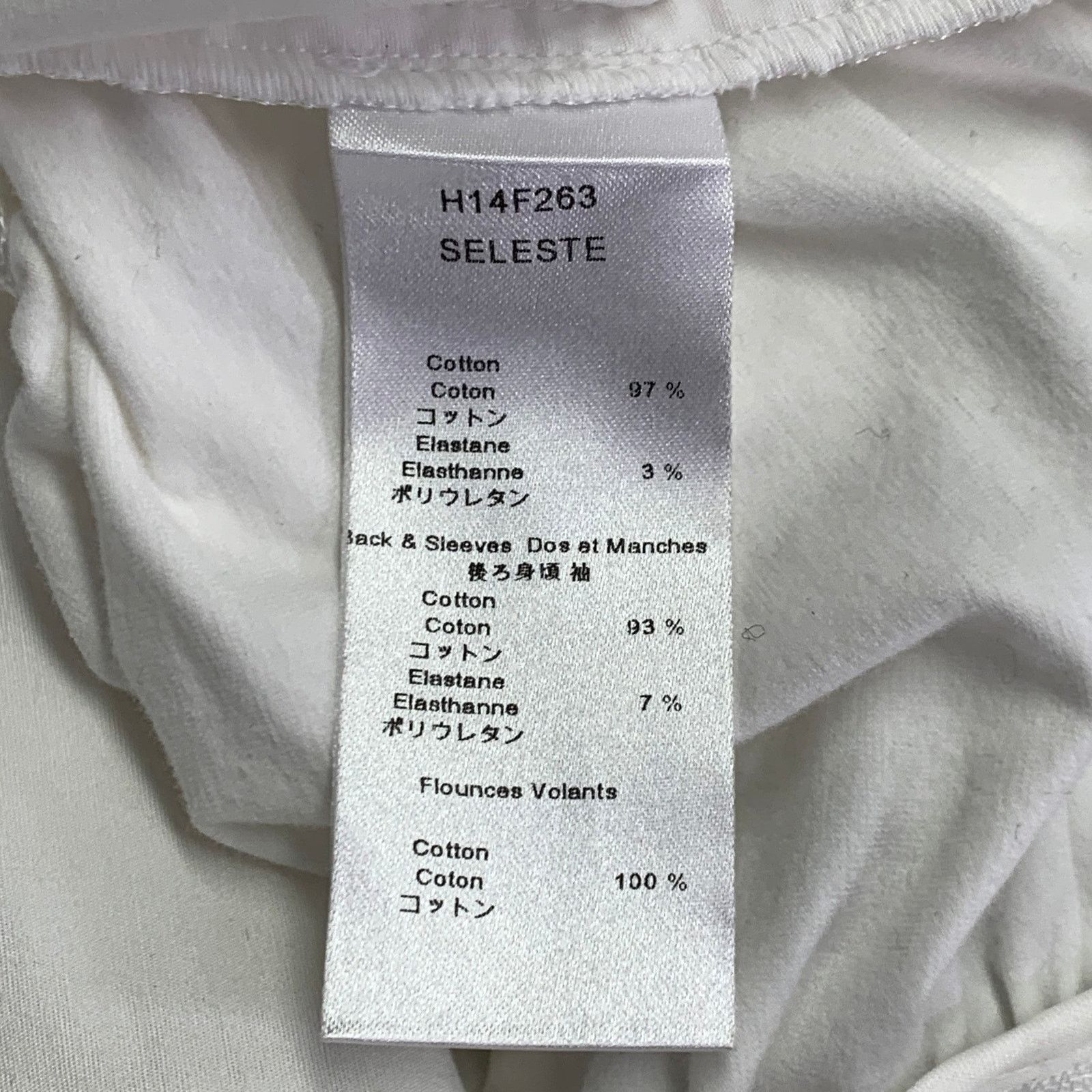 ANNE FONTAINE Seleste White Cotton Blend Ruched Ruffled Long Sleeve Top Size S / US 4 / IT 40 - 5 Thumbnail