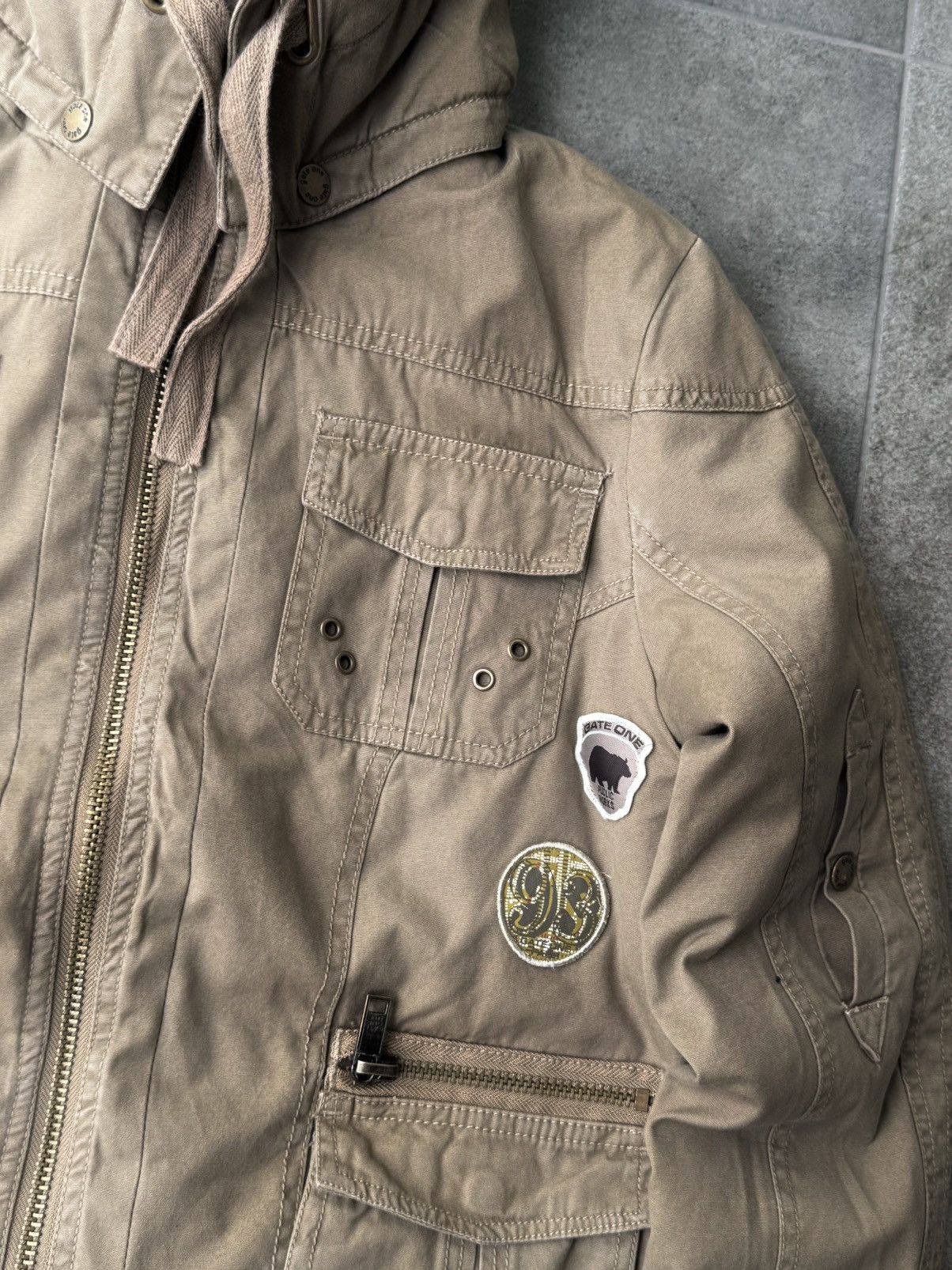 If Six Was Nine Vintage Y2K Beige Bomber Jacket Hooded Avantgarde Japan Y2K Size L / US 10 / IT 46 - 4 Thumbnail