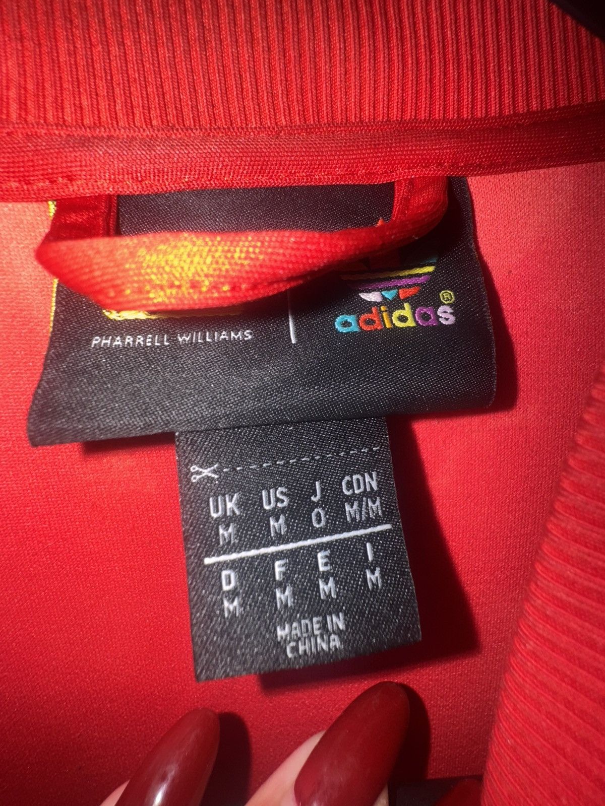 Adidas × Pharrell Adidas x Pharrell Williams Red Superstar Track Jacket M Size US M / EU 48-50 / 2 - 7 Thumbnail