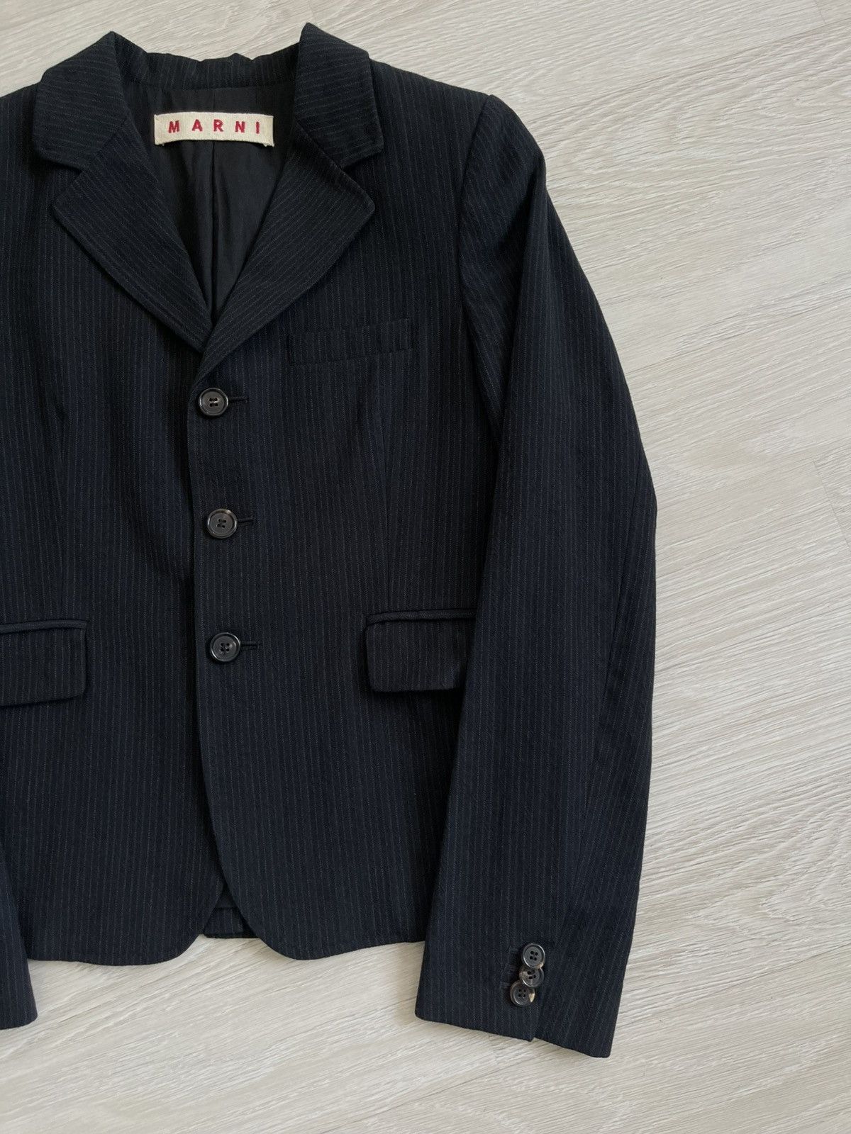 Marni Marni Black Wool Blend Women's Striped Blazer Jacket Archive Size M / US 6-8 / IT 42-44 - 5 Thumbnail