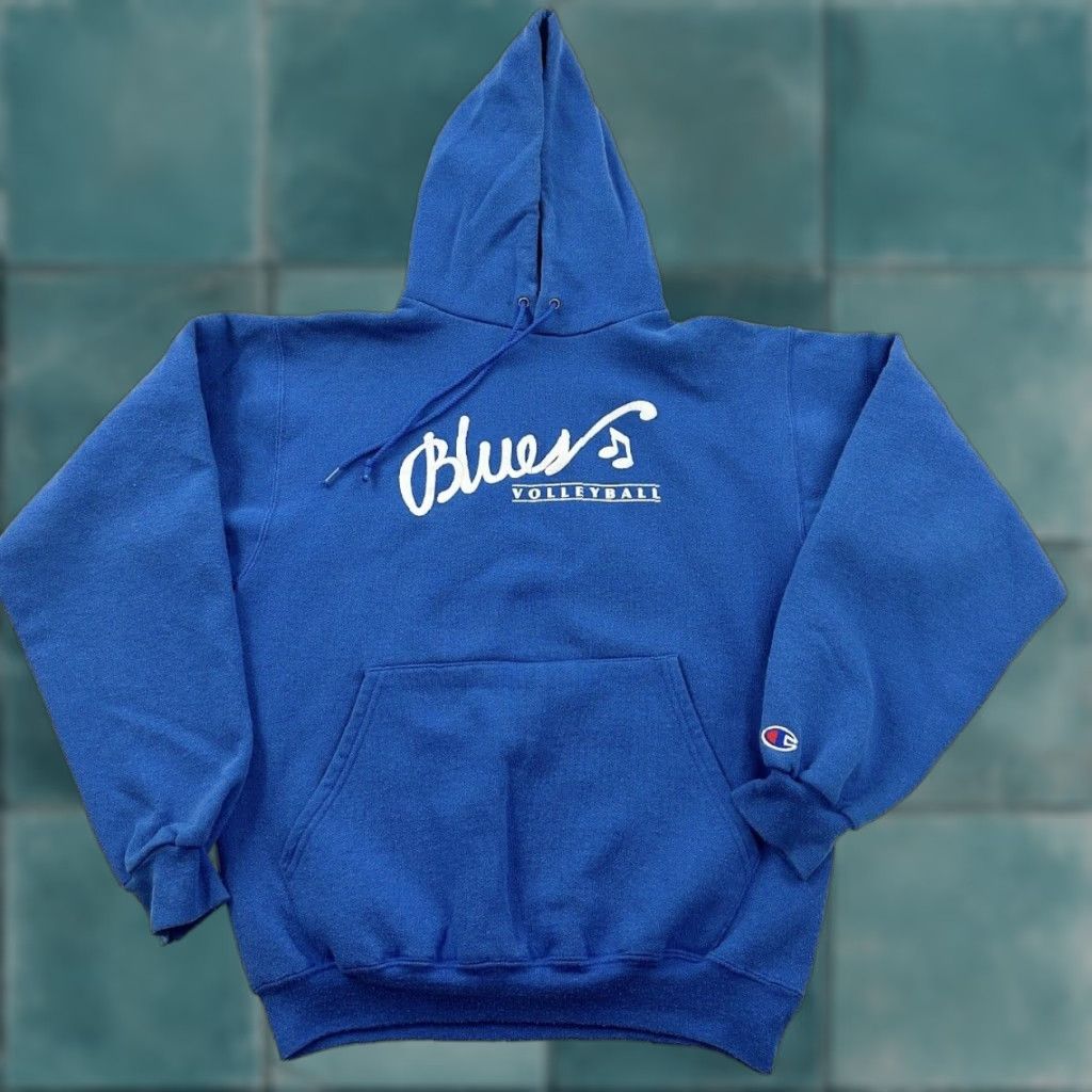 Champion VINTAGE Champion Hoodie Sweatshirt Adult Small Blue Volleyball Mens S Hooded Pullover Logo Performance/Activity: Volleyball Size US S / EU 44-46 / 1 - 1 Thumbnail
