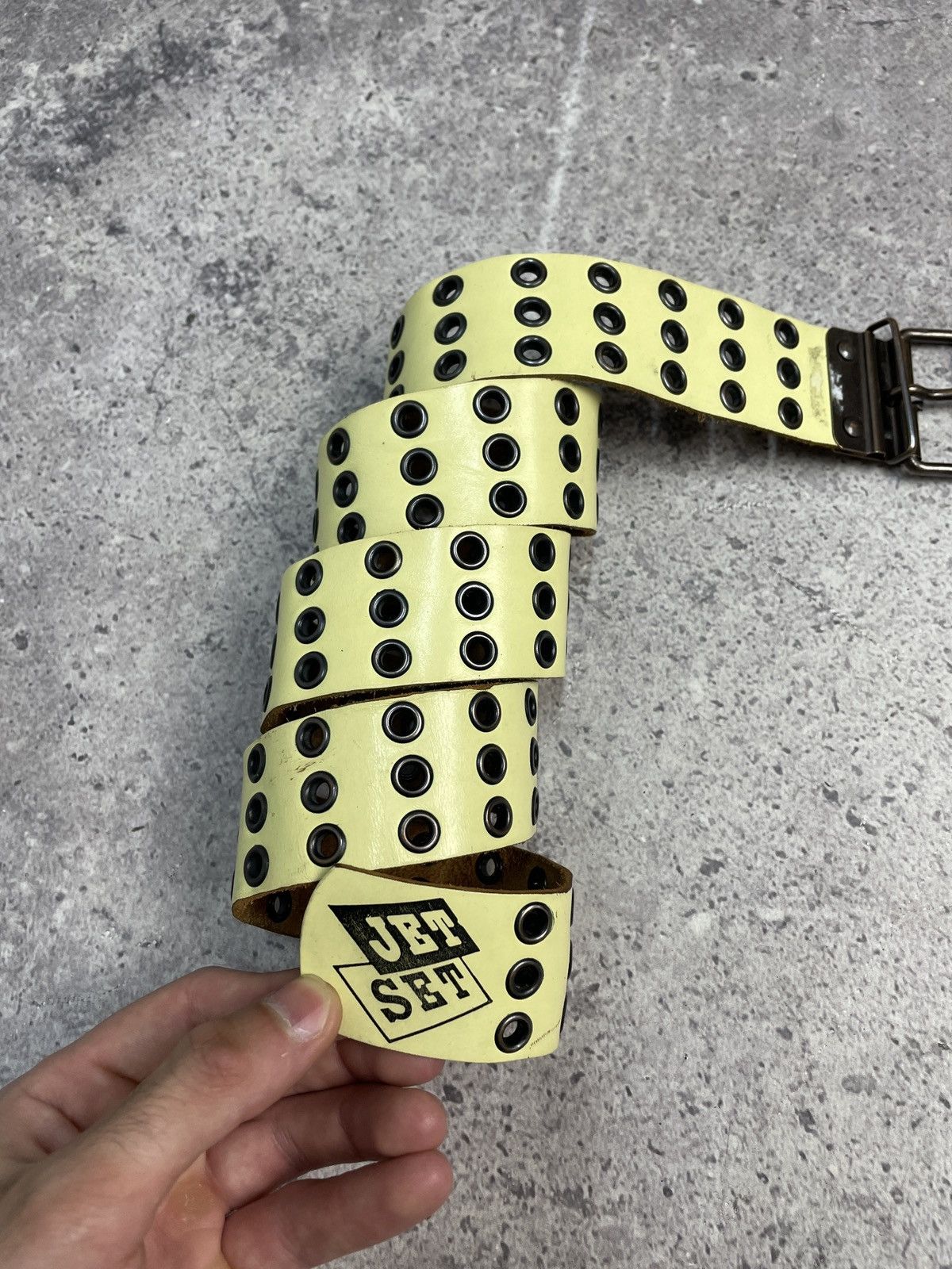 JET SET Studded VTG Leather Belt Grunge Punk Undercover Owens Vibe Size ONE SIZE - 6 Thumbnail