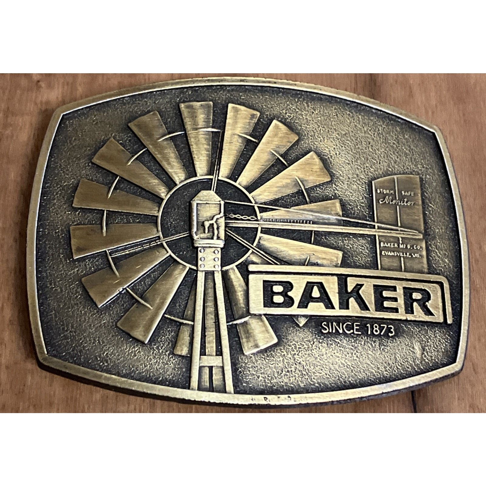 Other NEW Baker Manufacturing Storm Safe Monitor 80s Belt Buckle Size ONE SIZE - 1 Thumbnail