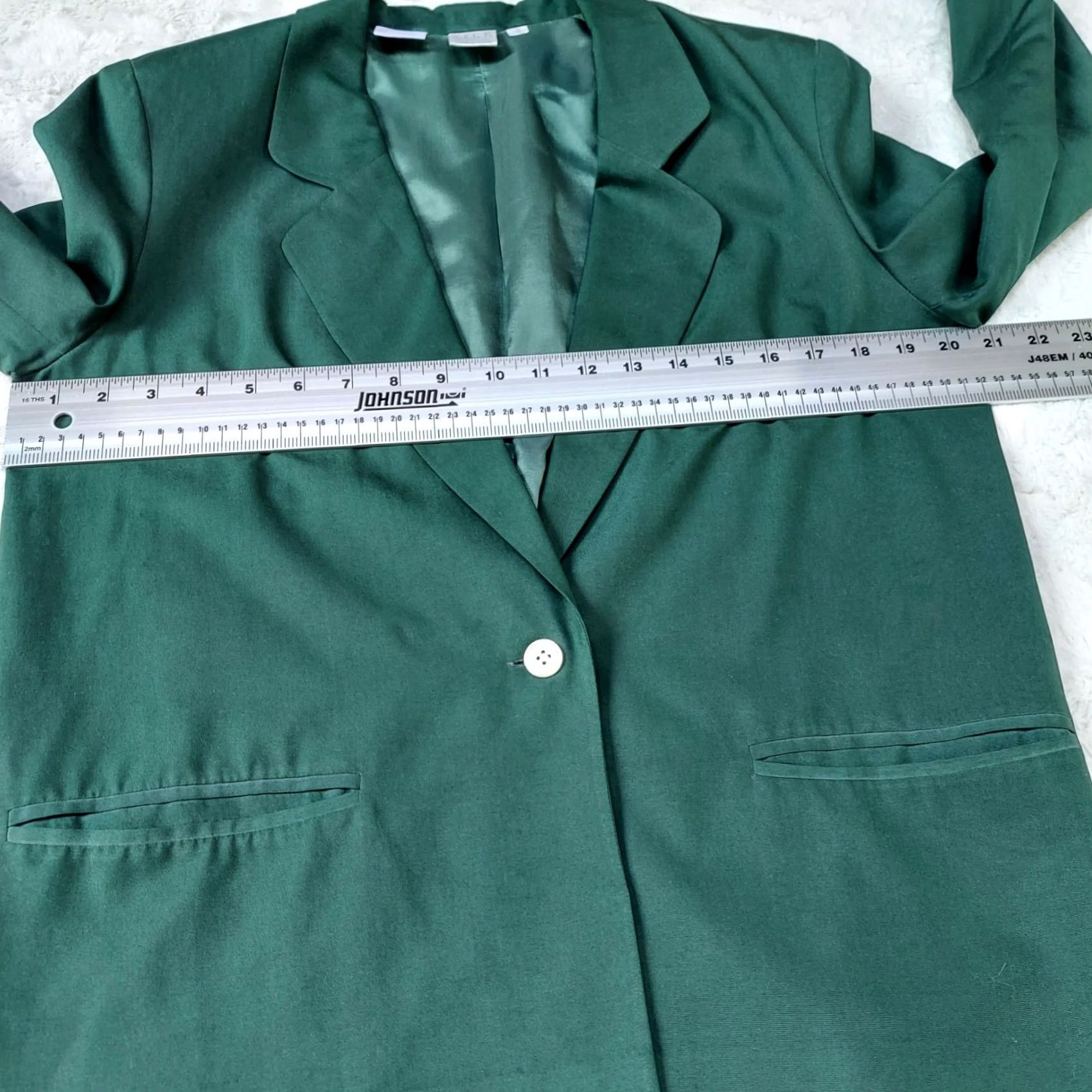 Vintage Silk Collection Womens Blazer Jacket Green Small Single Breasted One-Button Silk Size S / US 4 / IT 40 - 4 Thumbnail