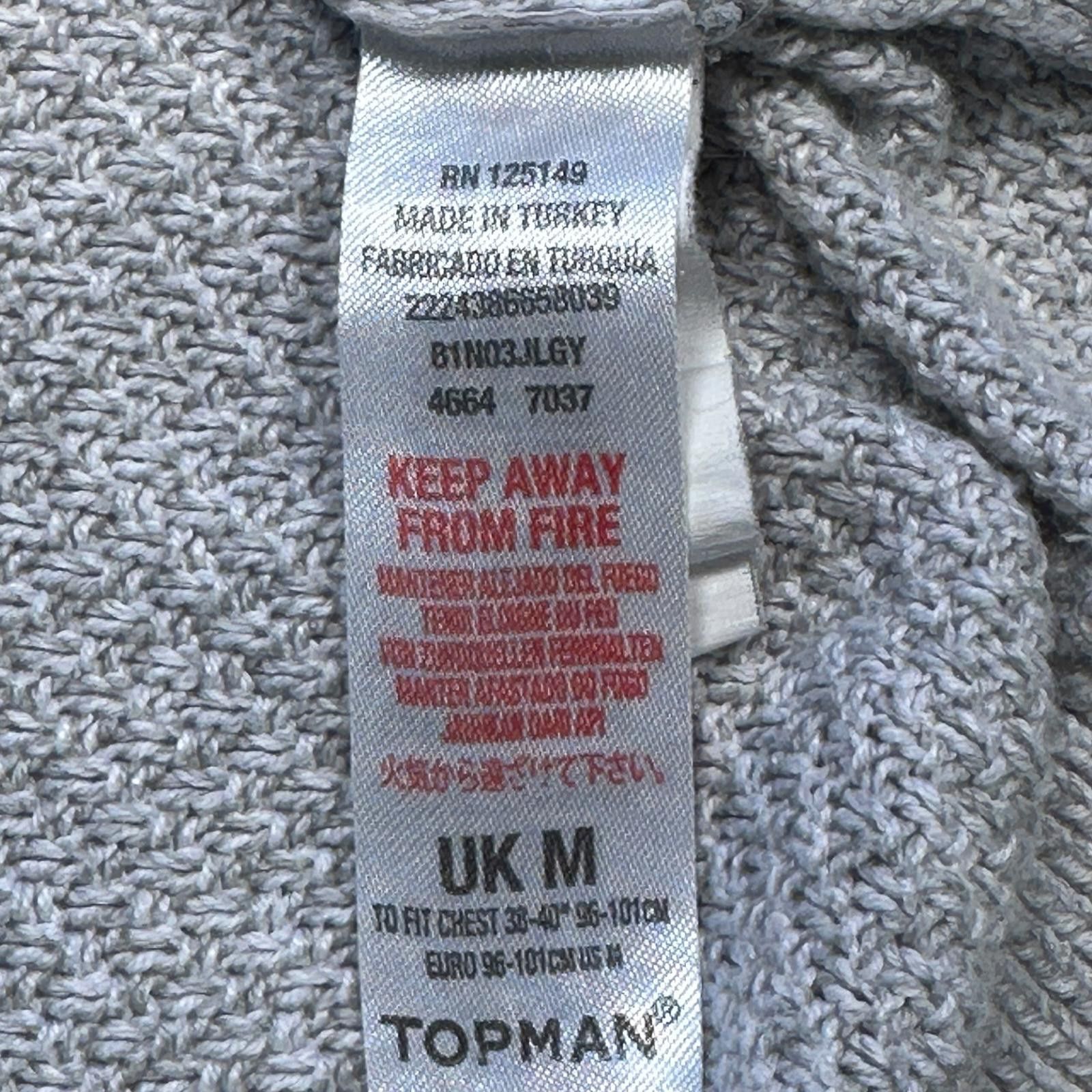 Topman TopMan Jumper Men's UK Size M Grey Loose Stitch Long Sleeve Size US M / EU 48-50 / 2 - 7 Thumbnail