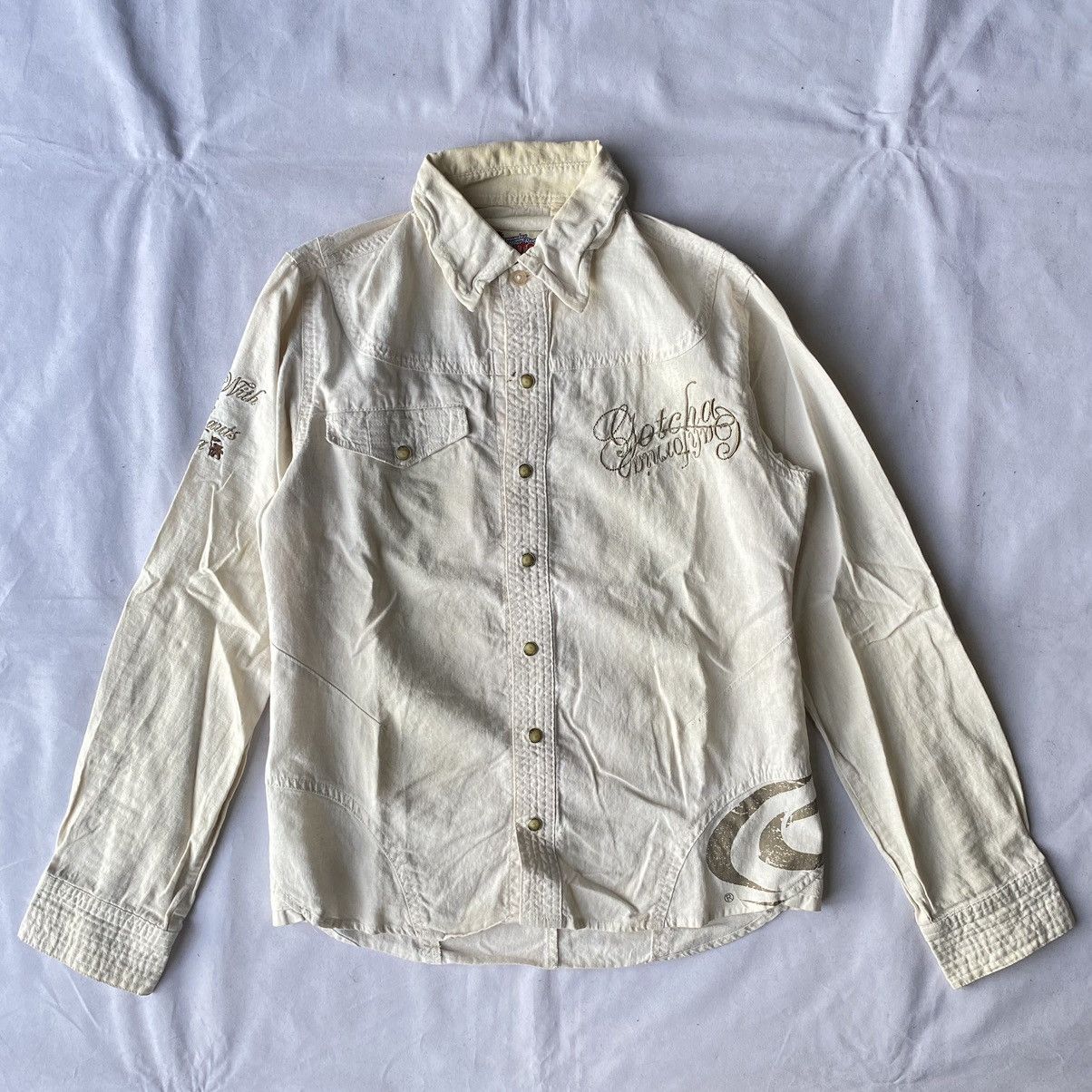 If Six Was Nine × Japanese Brand × Le Grande Bleu (L.G.B.) Japanese GOA Style Gotcha California Button Up Shirt Size US S / EU 44-46 / 1 - 2 Thumbnail