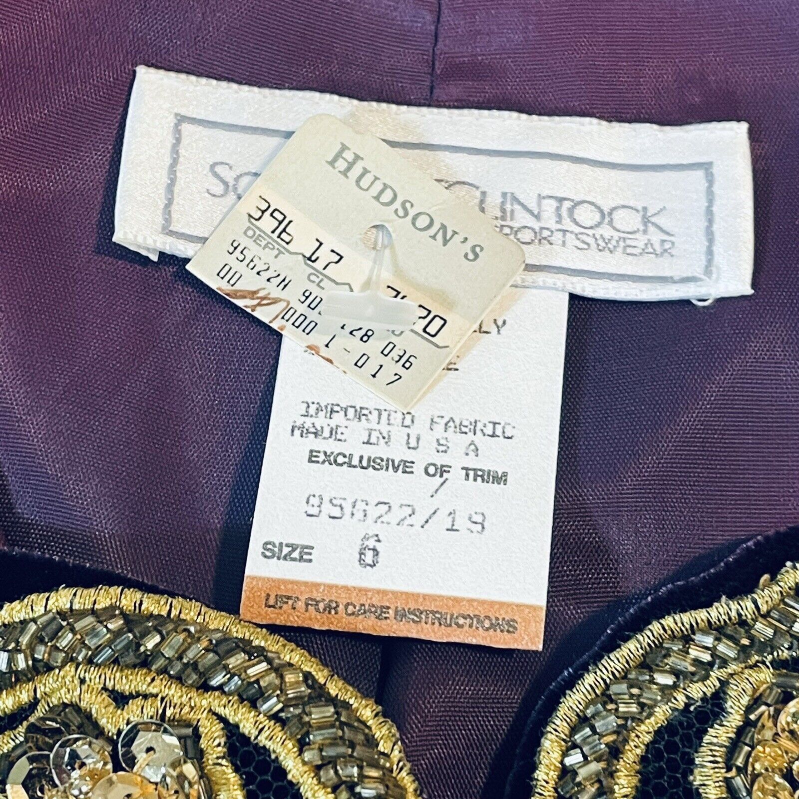Vintage Scott McClintock Hand Beaded Velour Gold Purple Shirt Vintag Size M / US 6-8 / IT 42-44 - 3 Thumbnail