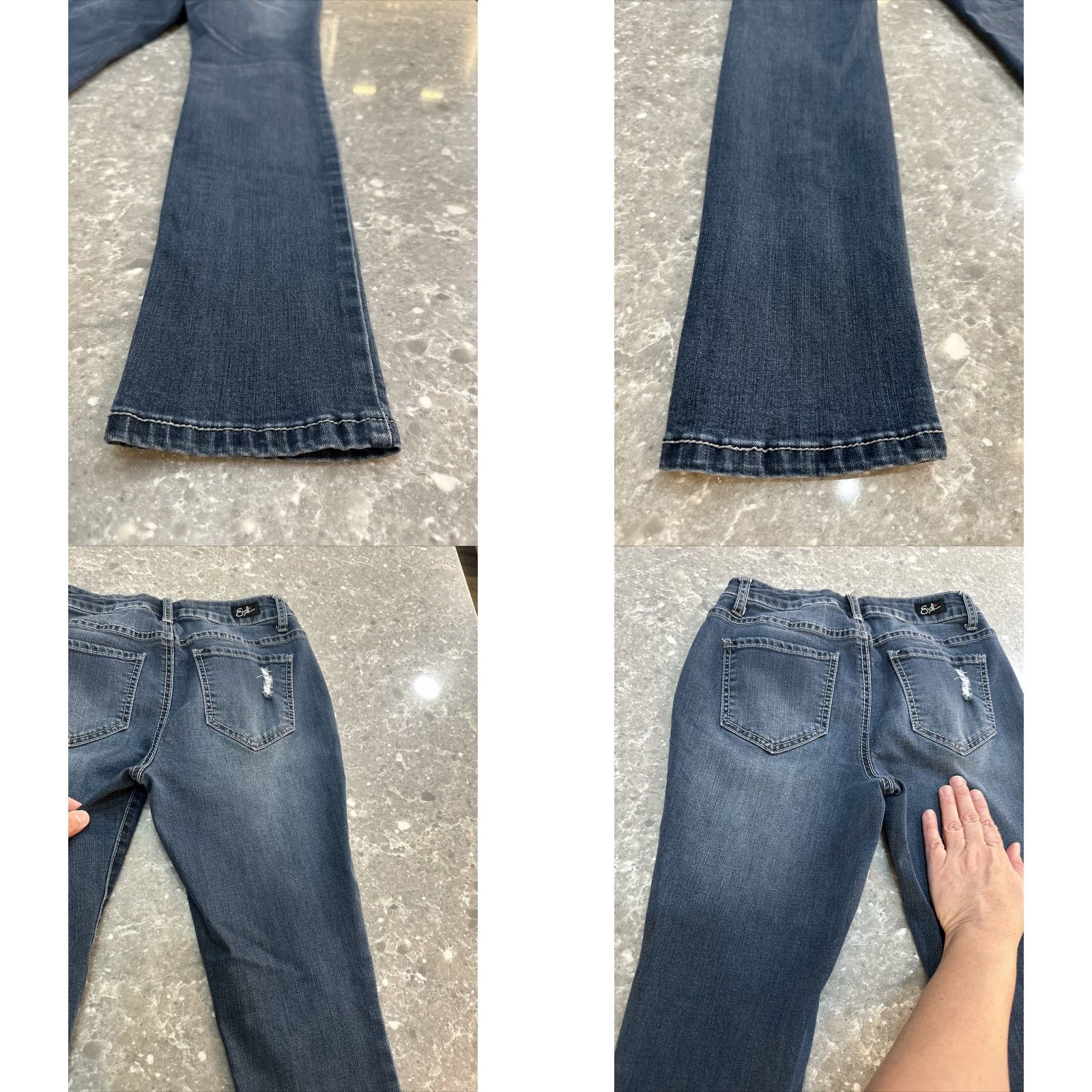 Vintage Earl Jeans Skinny Jeans Medium Wash Low Rise Stretch Denim 5-Pocket Zip 26x29 Regular Women US Flag Theme Size 27" / US 4 / IT 40 - 10 Thumbnail