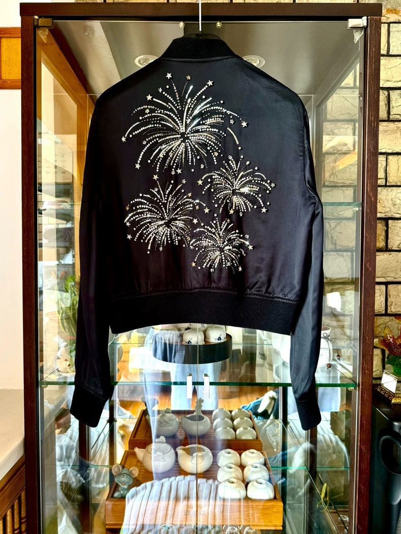 Saint Laurent Paris Saint Laurent Black Firework Embroider
