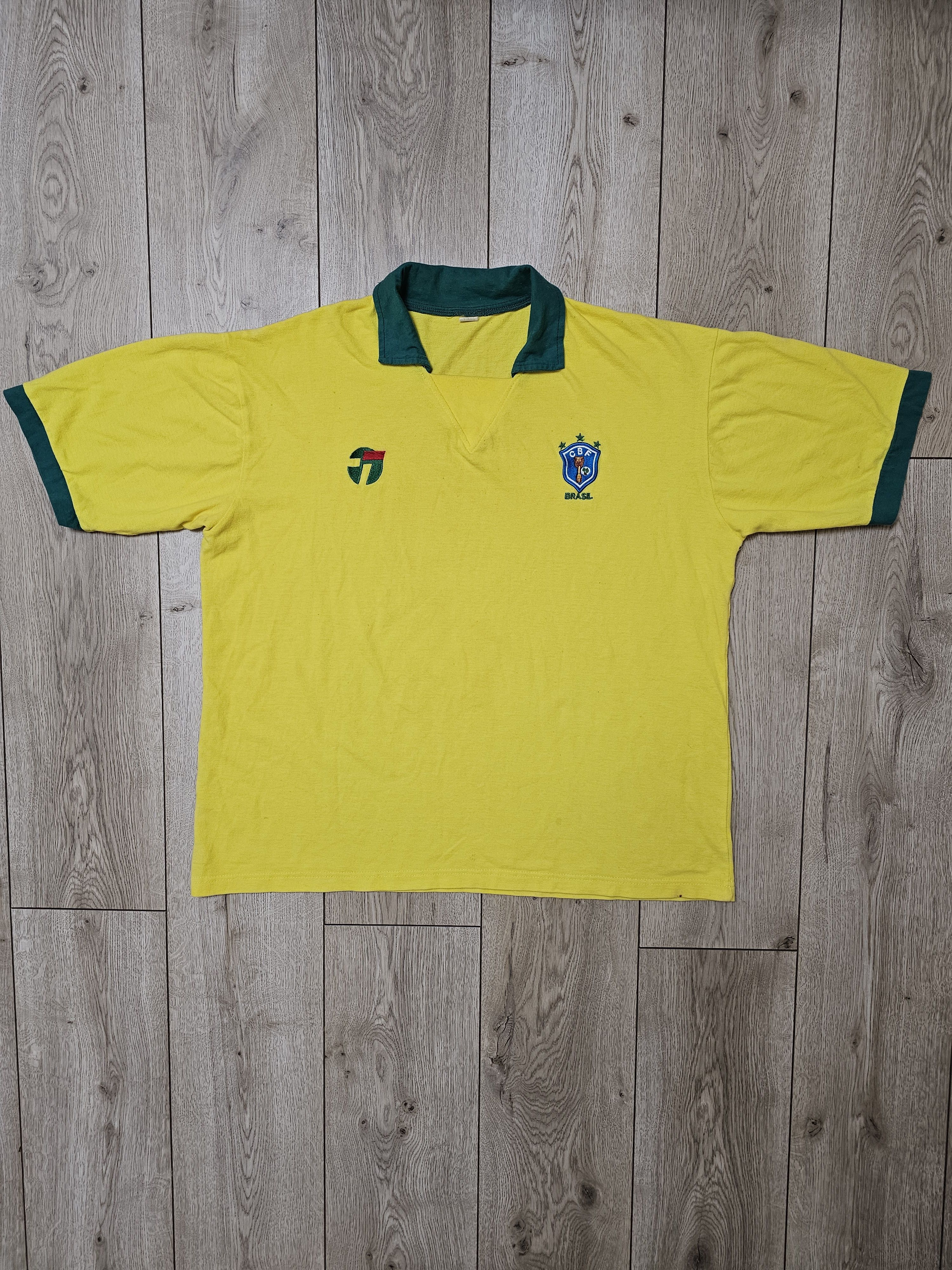 Vintage BRAZIL 1990 COTTON POLO SHIRT VINTAGE FOOTBALL SOCCER JERSEY Size US XXL / EU 58 / 5 - 1 Thumbnail
