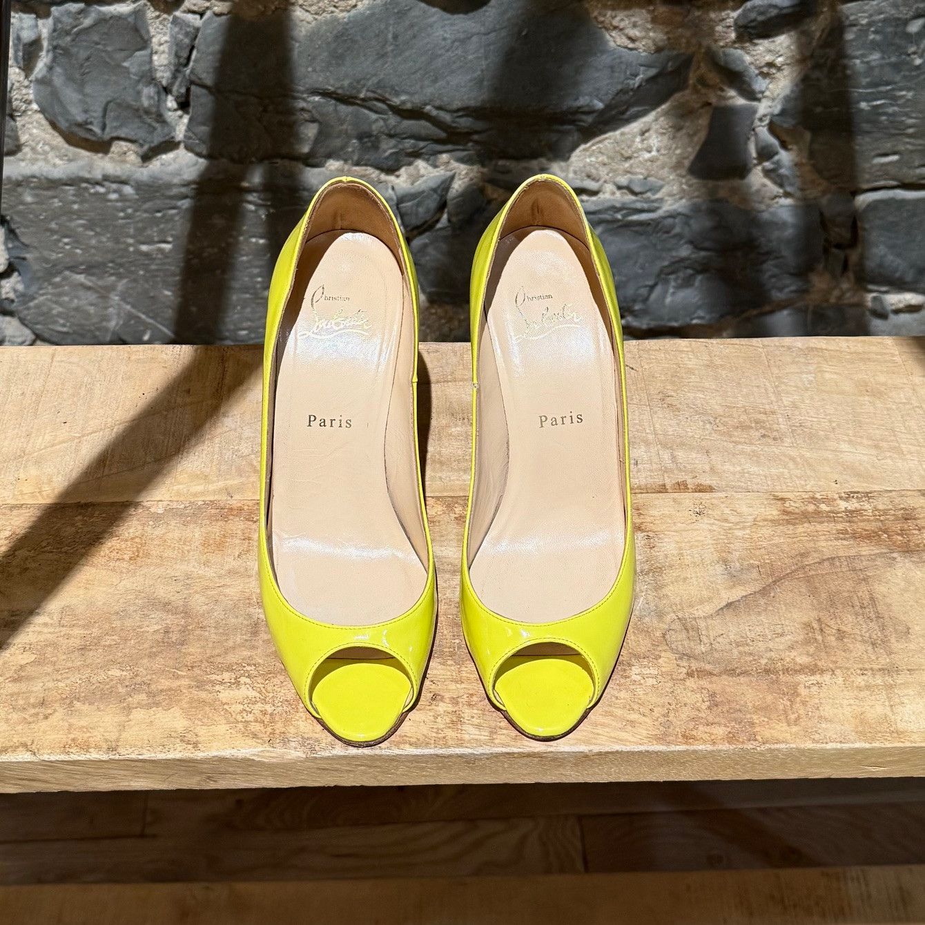 Christian Louboutin Christian Louboutin You You Yellow Patent 100 Pumps Size US 7.5 / IT 37.5 - 3 Thumbnail