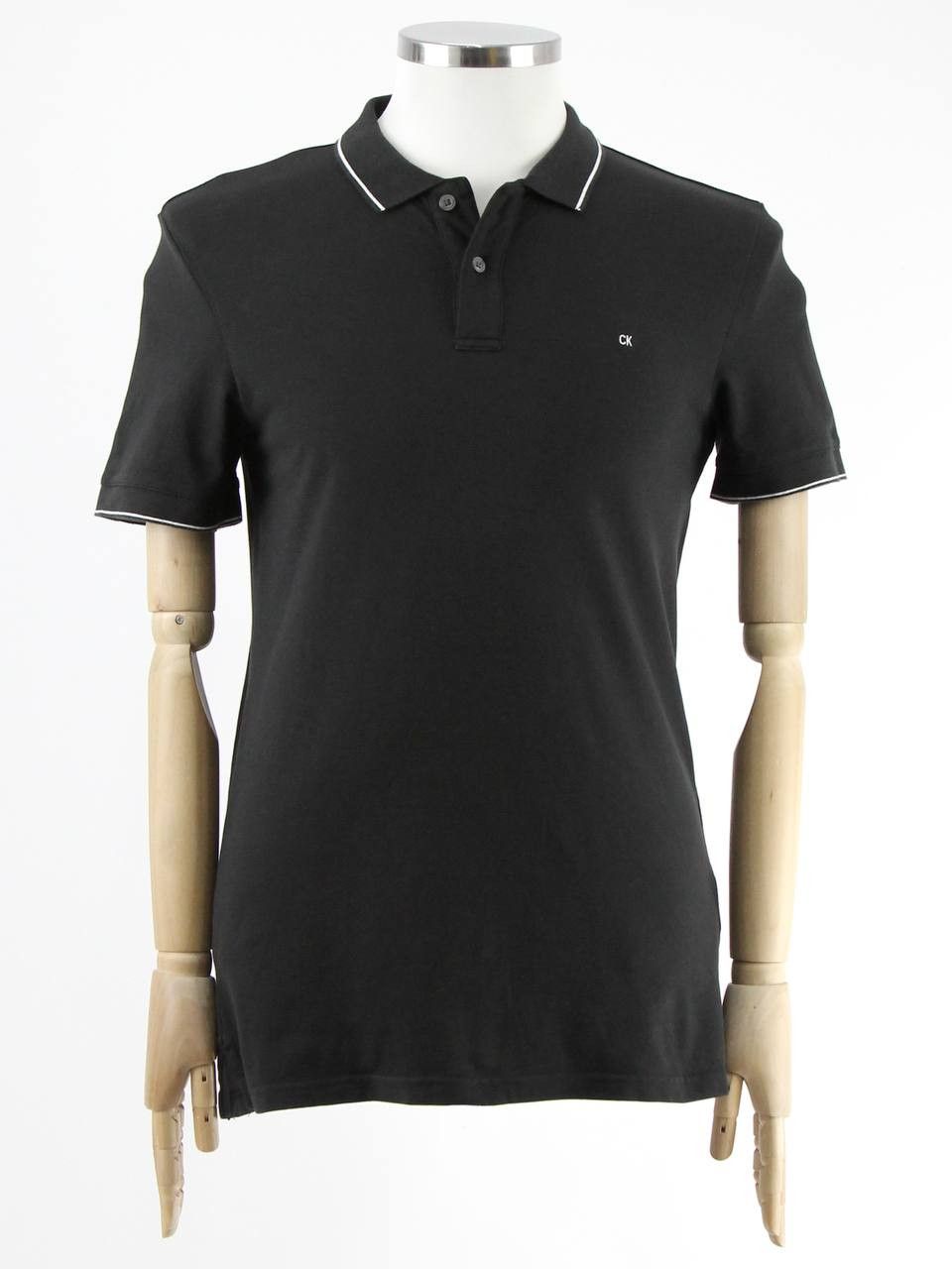 Calvin Klein CALVIN KLEIN JEANS Black Slim Polo Shirt with Logo Size US M / EU 48-50 / 2 - 1 Thumbnail