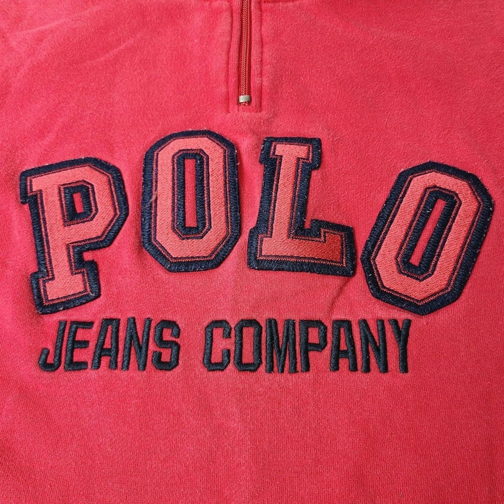 Polo Ralph Lauren VINTAGE Polo Jeans Co Red Sweatshirt Mens M/L 1/4 Zip Pullover Sweatshirt Big Logo 90s Size US M / EU 48-50 / 2 - 2 Thumbnail