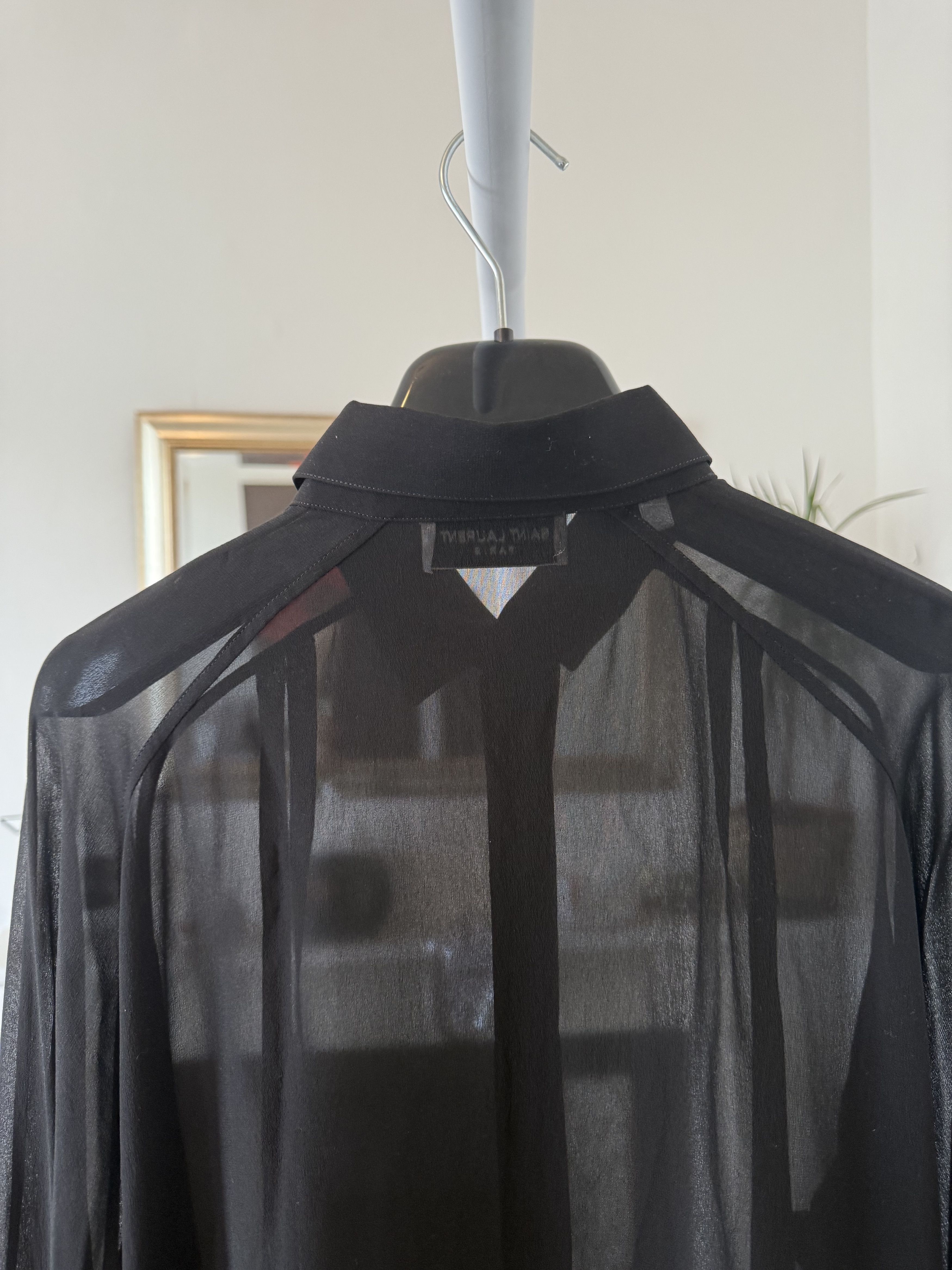 Saint Laurent Paris SS23 Saint Laurent Silk Black See-Through Shirt Size US M / EU 48-50 / 2 - 4 Thumbnail