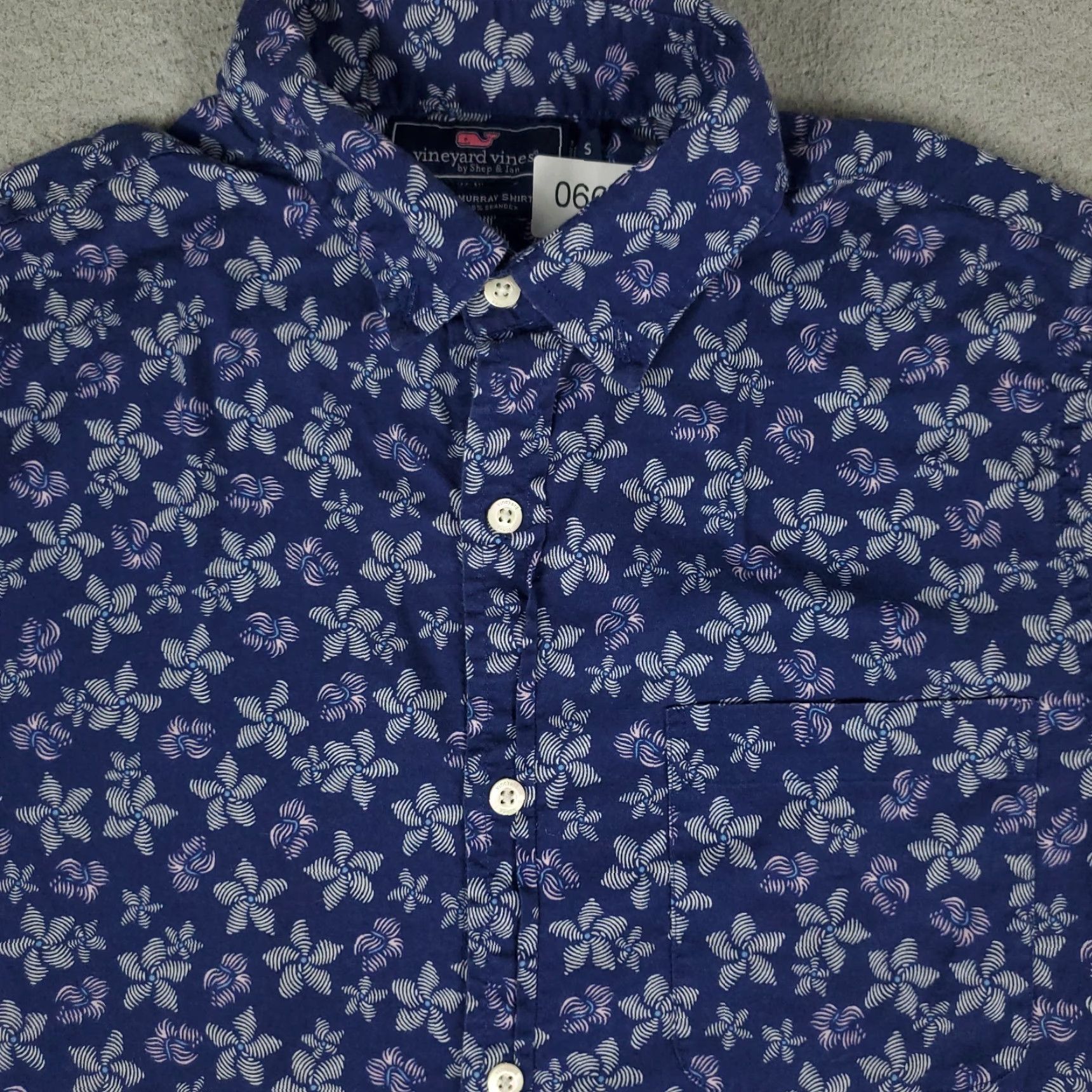 Vineyard Vines Vineyard Vines Shirt Mens Small Blue Floral Button Up Short Sleeve Size US S / EU 44-46 / 1 - 2 Thumbnail