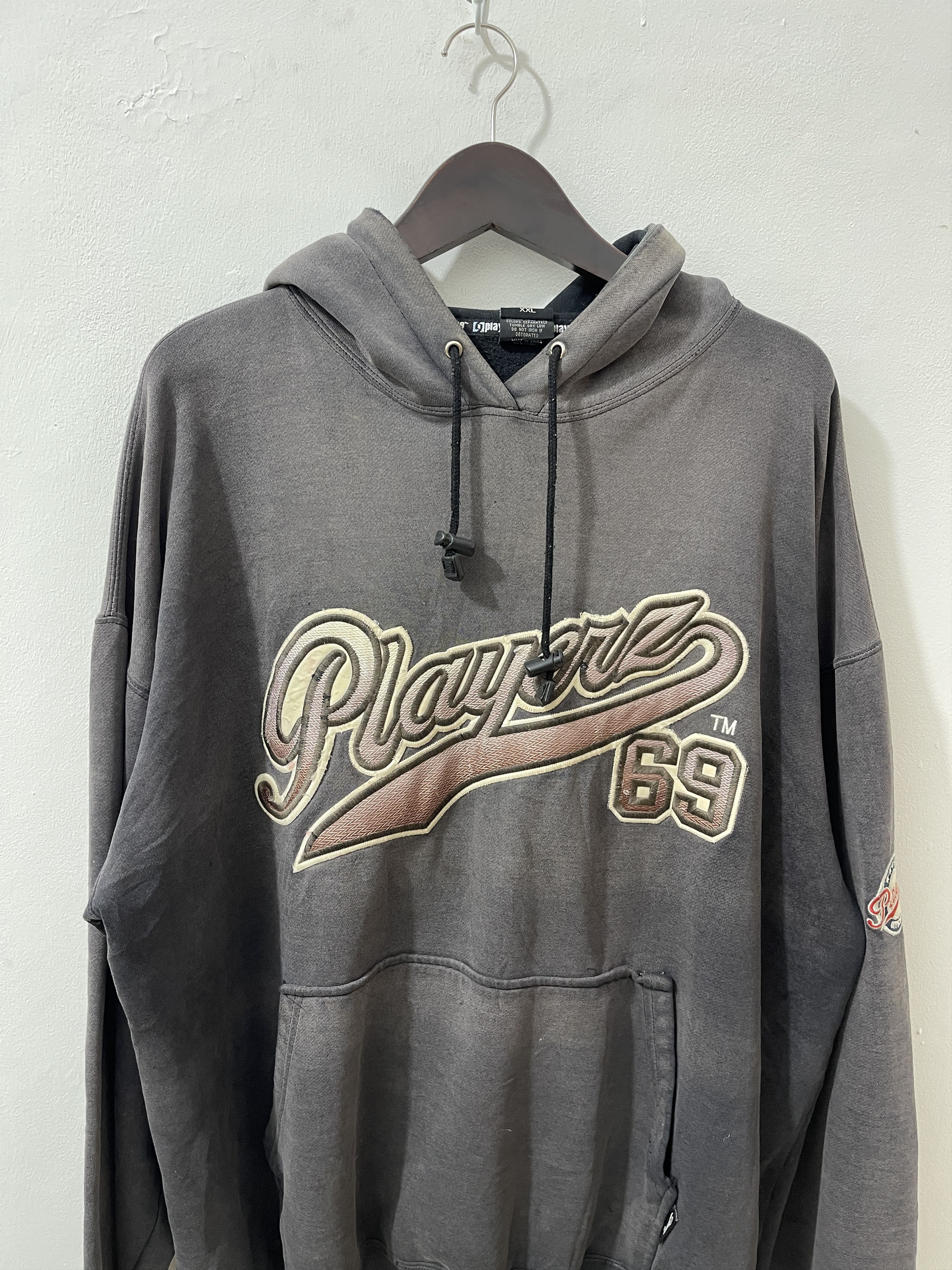 Vintage Playerz 69 Y2k Hiphop Thrashed Sunfade Hoodie Size US XXL / EU 58 / 5 - 2 Thumbnail