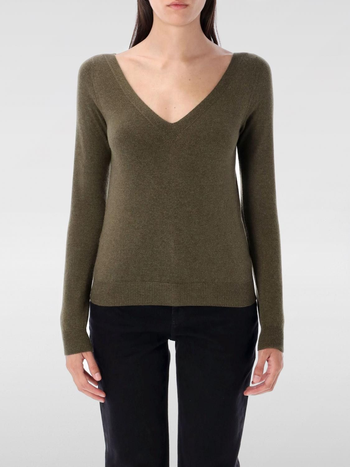 Saint Laurent Paris Saint Laurent Sweater Woman Kaki Size M / US 6-8 / IT 42-44 - 1 Thumbnail