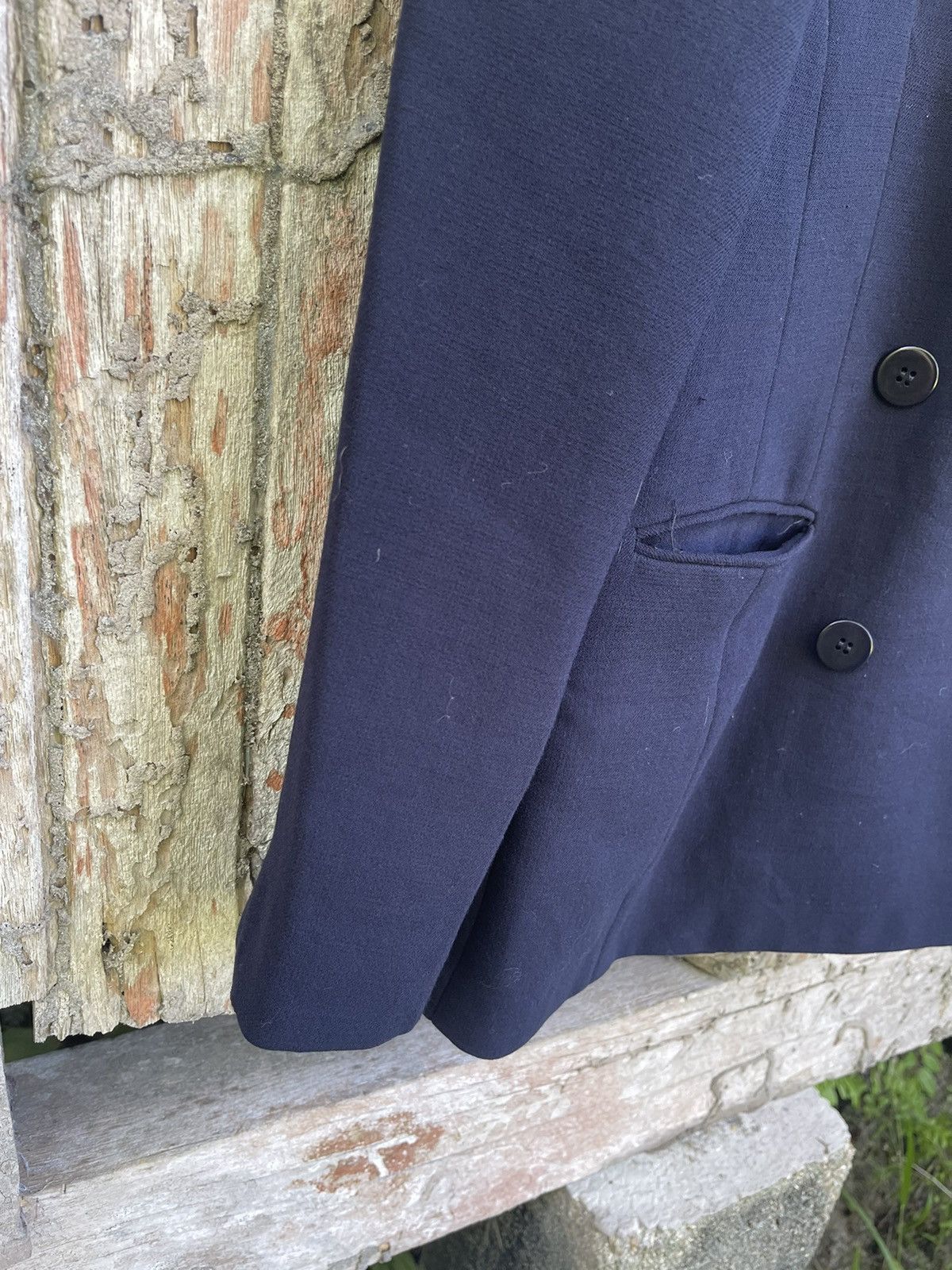 Designer Donna Karan Signature Navy Double-Breasted Blazer Size XS / US 0-2 / IT 36-38 - 6 Thumbnail