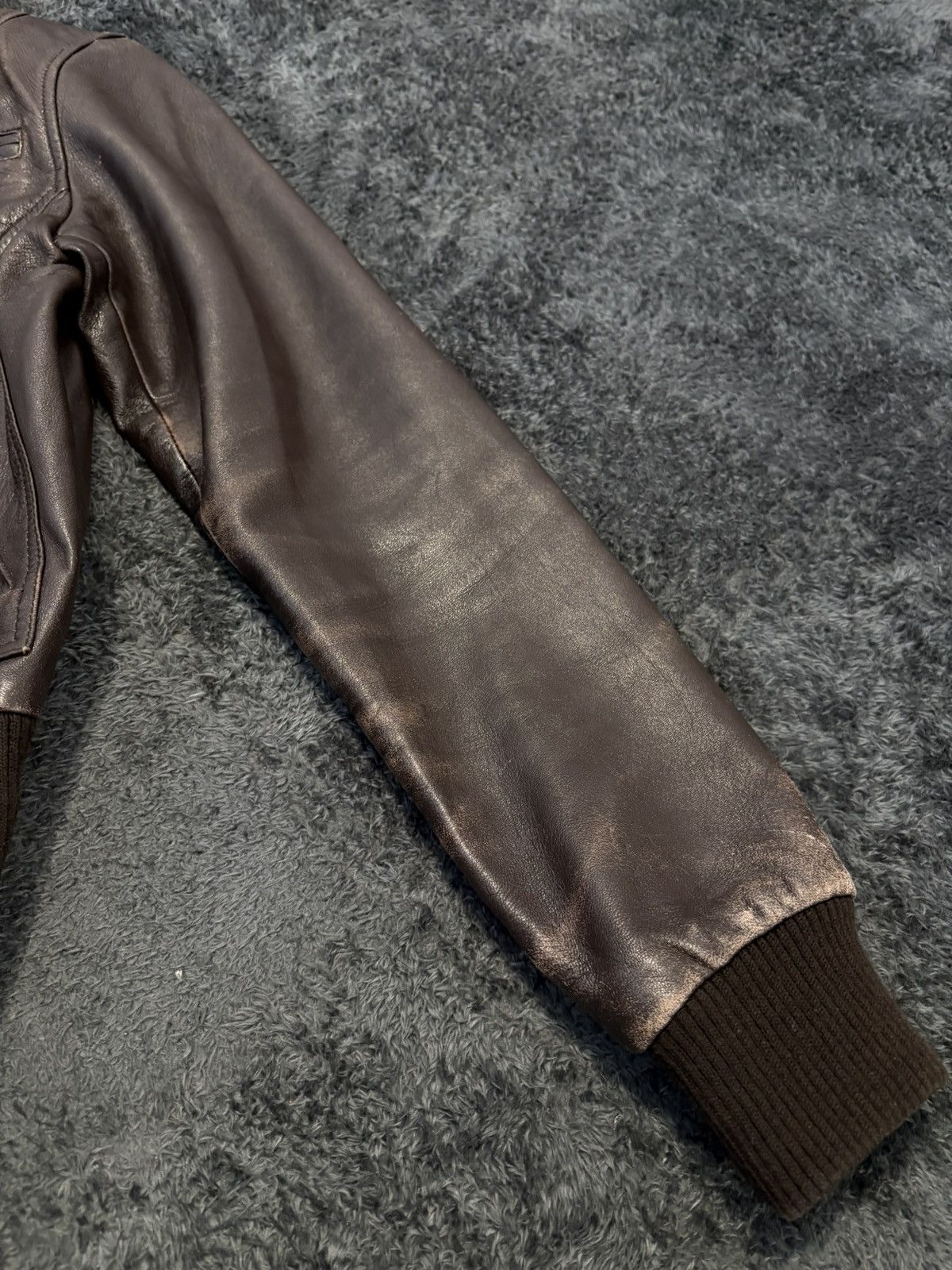 Japanese Brand 00s Vintage Leather Bomber Y2K Jacket Size US S / EU 44-46 / 1 - 3 Thumbnail